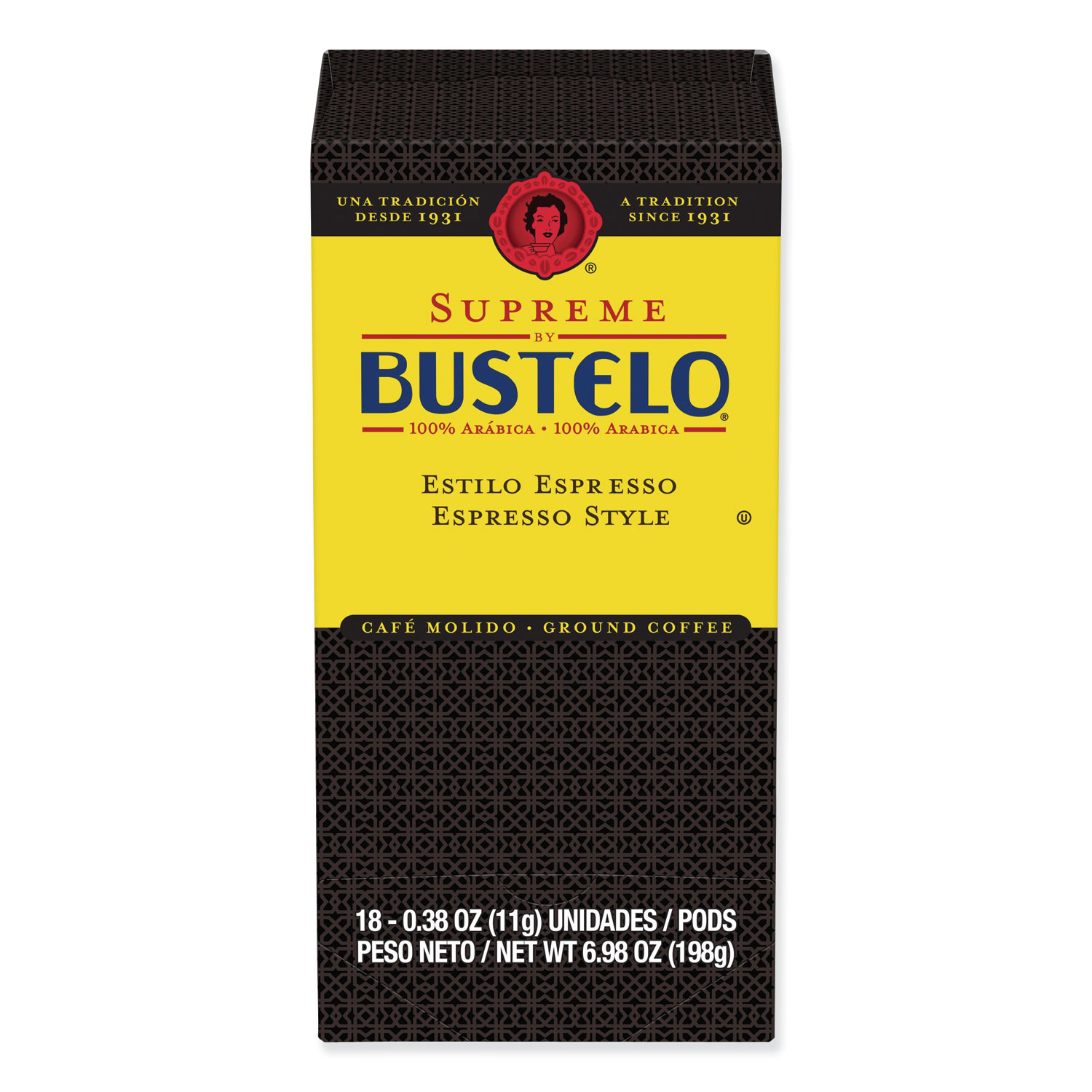  Café Bustelo 7447111544 Espresso Style Coffee Pods, 18/Box, 6 Boxes/Carton (FOL11544) 