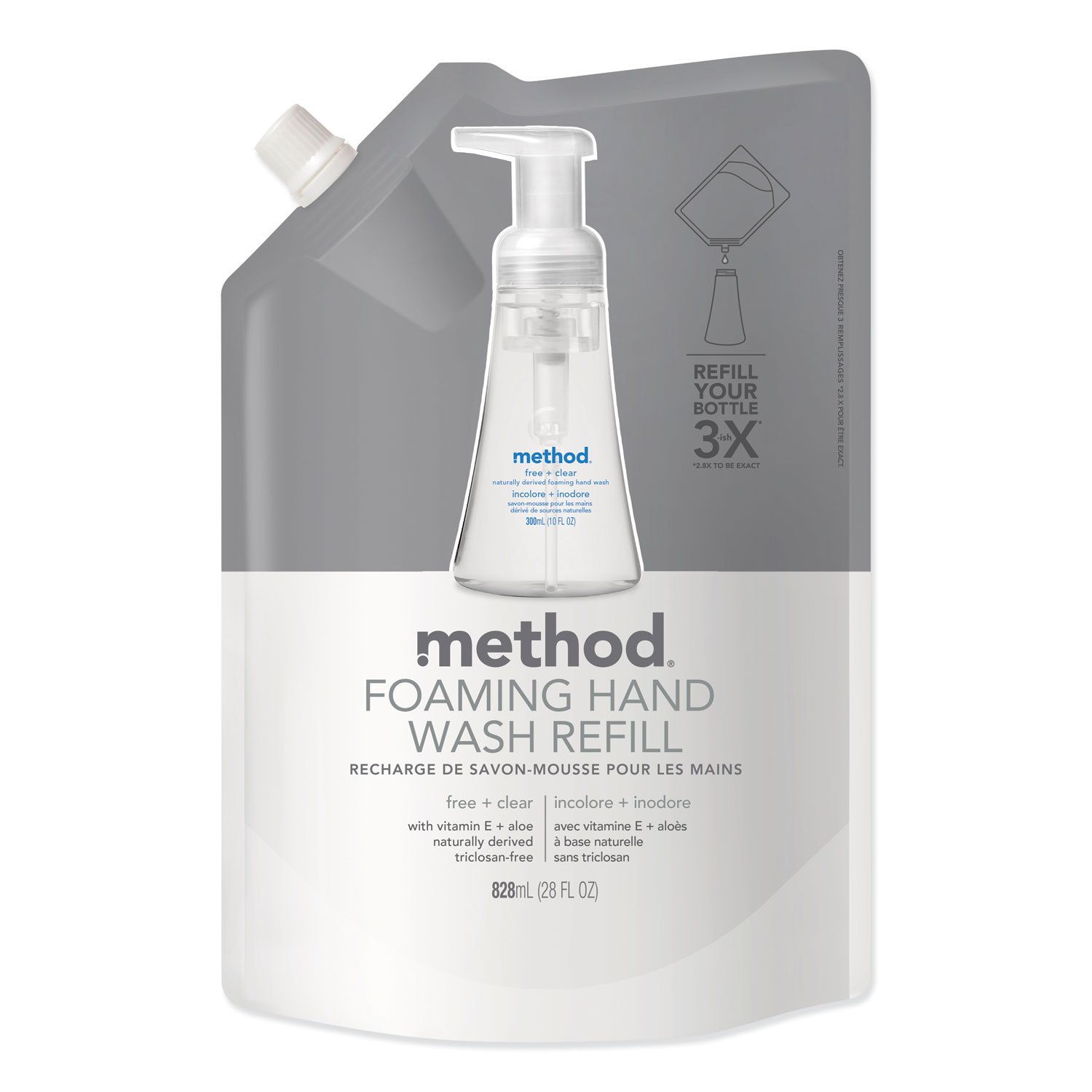  Method MTH01978 Foaming Hand Wash Refill, Fragrance-Free, 28 oz (MTH01978EA) 