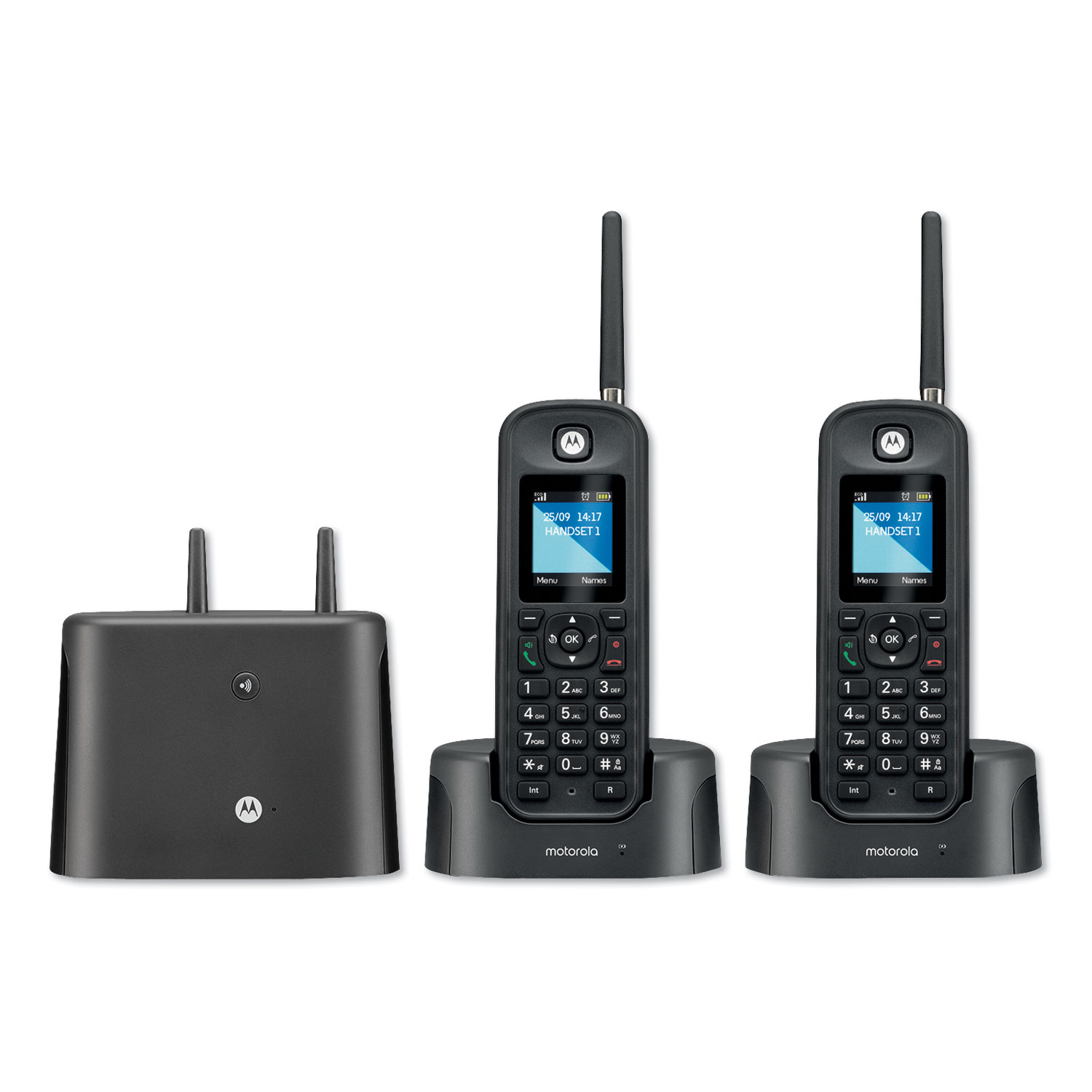  Motorola O212 MTR0200 Series Digital Cordless Telephone with Answering Machine, 2 Handsets (MTRO212) 