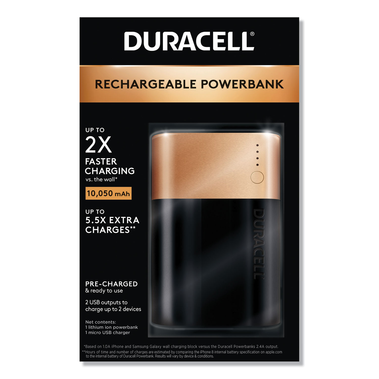  Duracell DMLIONPB3 Rechargeable 10050 mAh Powerbank, 3 Day Portable Charger (DURDMLIONPB3) 