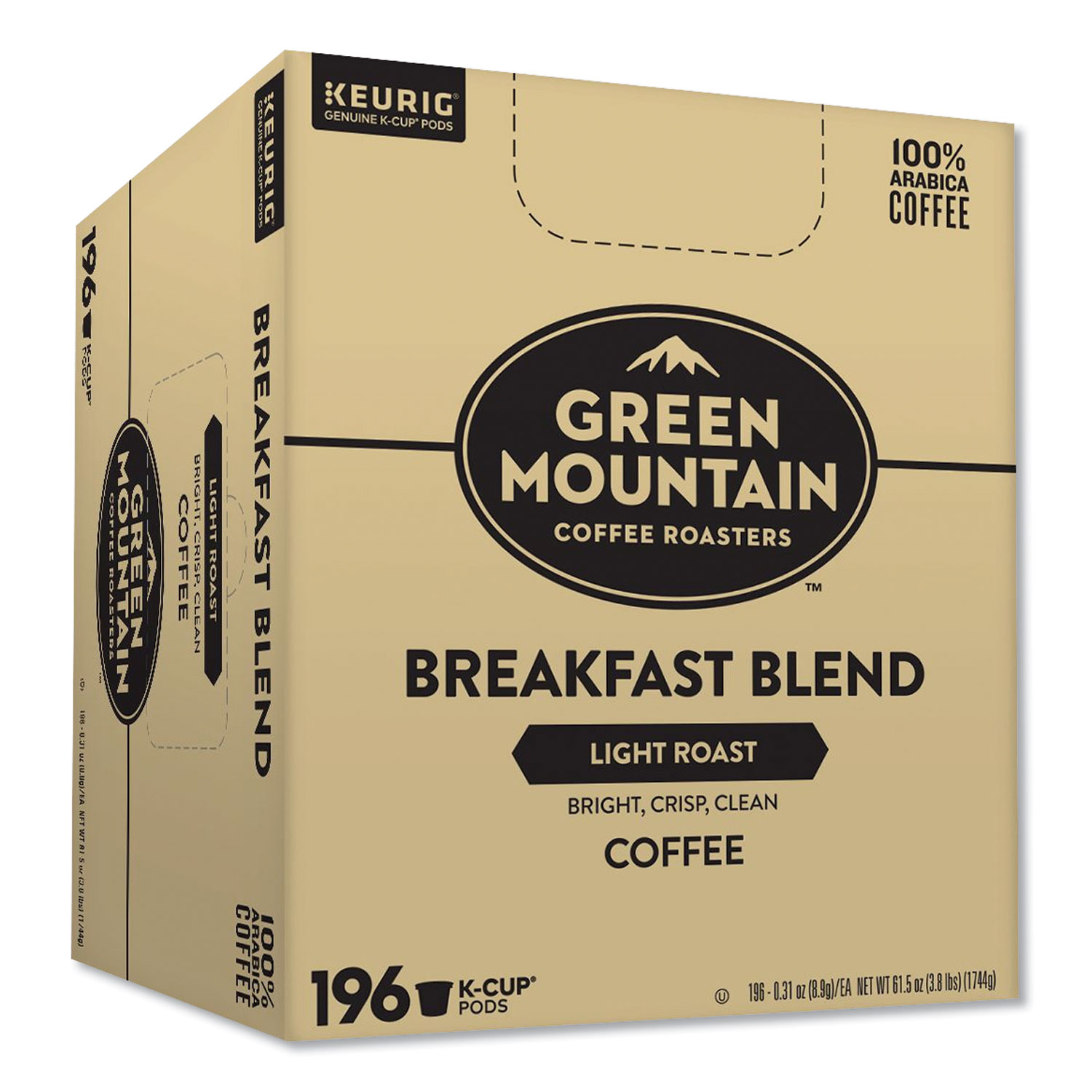  Green Mountain Coffee 8007 Breakfast Blend Bulk K-Cups, 196/Carton (GMT8007) 
