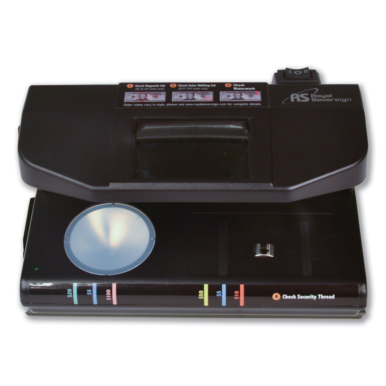 Four-Way Counterfeit Detector, UV, Fluorescent, Magnetic, Magnifier