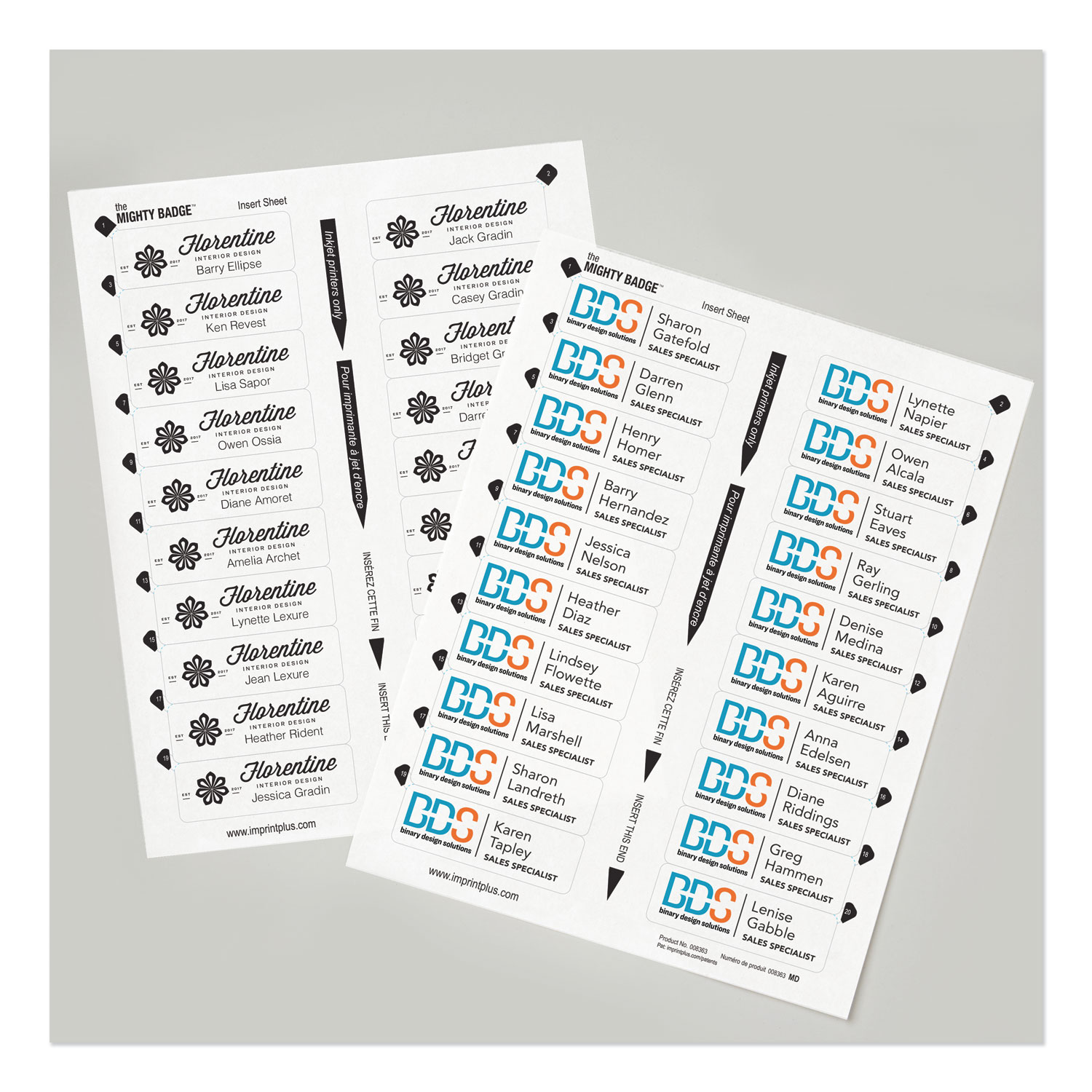 Avery® The Mighty Badge Name Badge Inserts, 1 x 3, Clear, Inkjet, 20