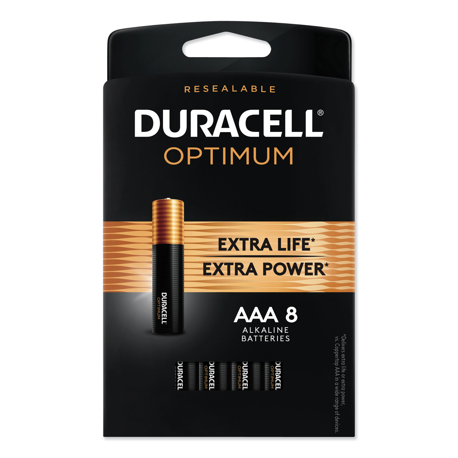  Duracell OPT2400B8PRT Optimum Alkaline AAA Batteries, 8/Pack (DUROPT2400B8PRT) 