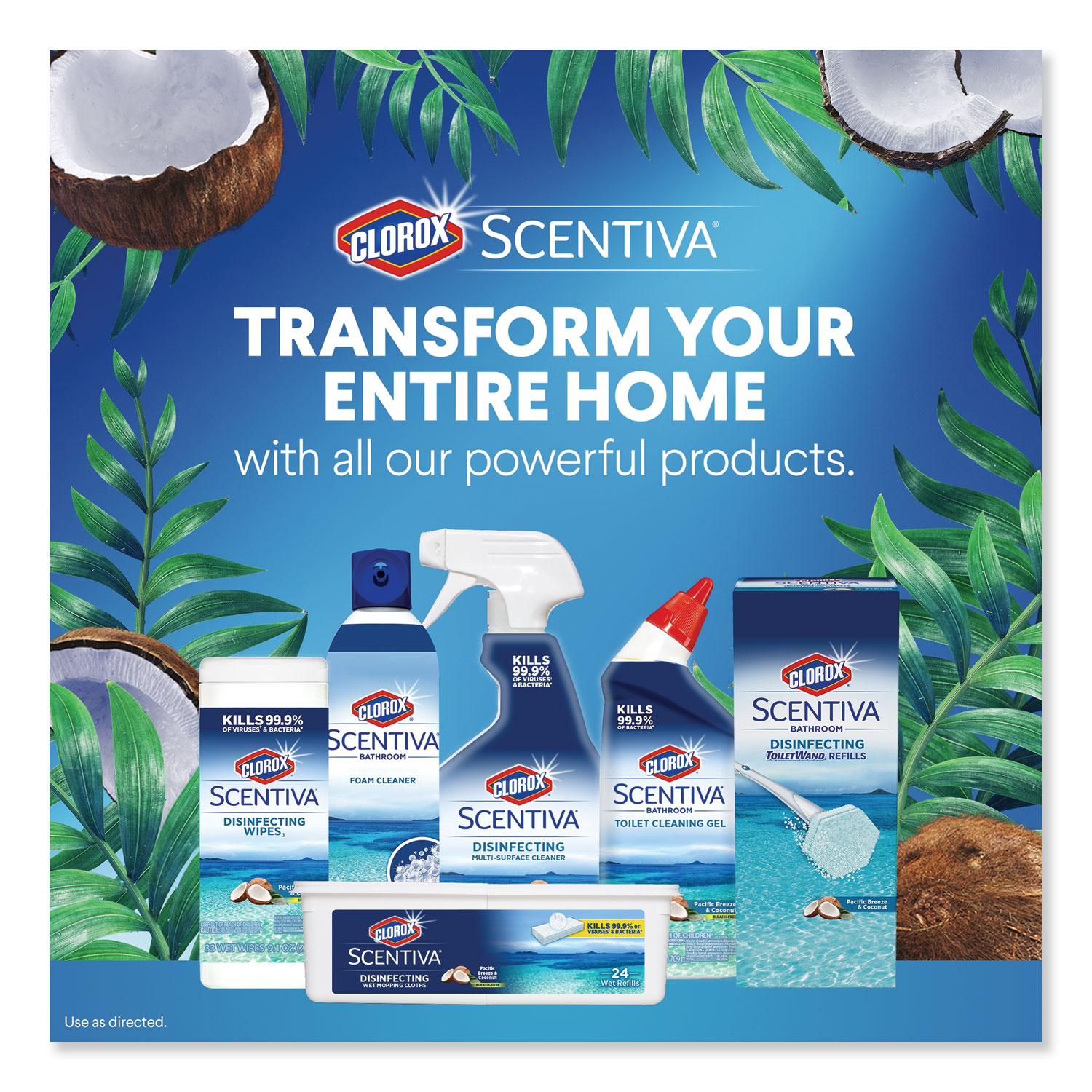 Scentiva Bathroom Foam Cleaner, Pacific Breeze & Coconut, 20 oz Aerosol