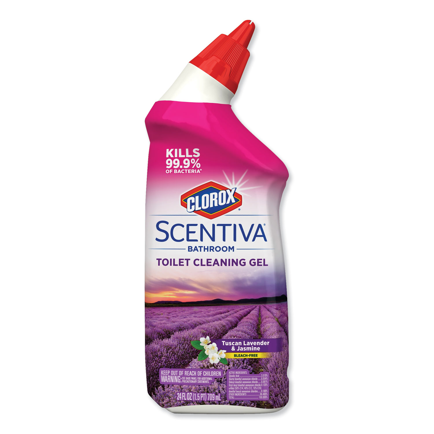  Clorox 31786EA Scentiva Manual Toilet Bowl Cleaner, Tuscan Lavender & Jasmine, 24 oz Bottle (CLO31786EA) 