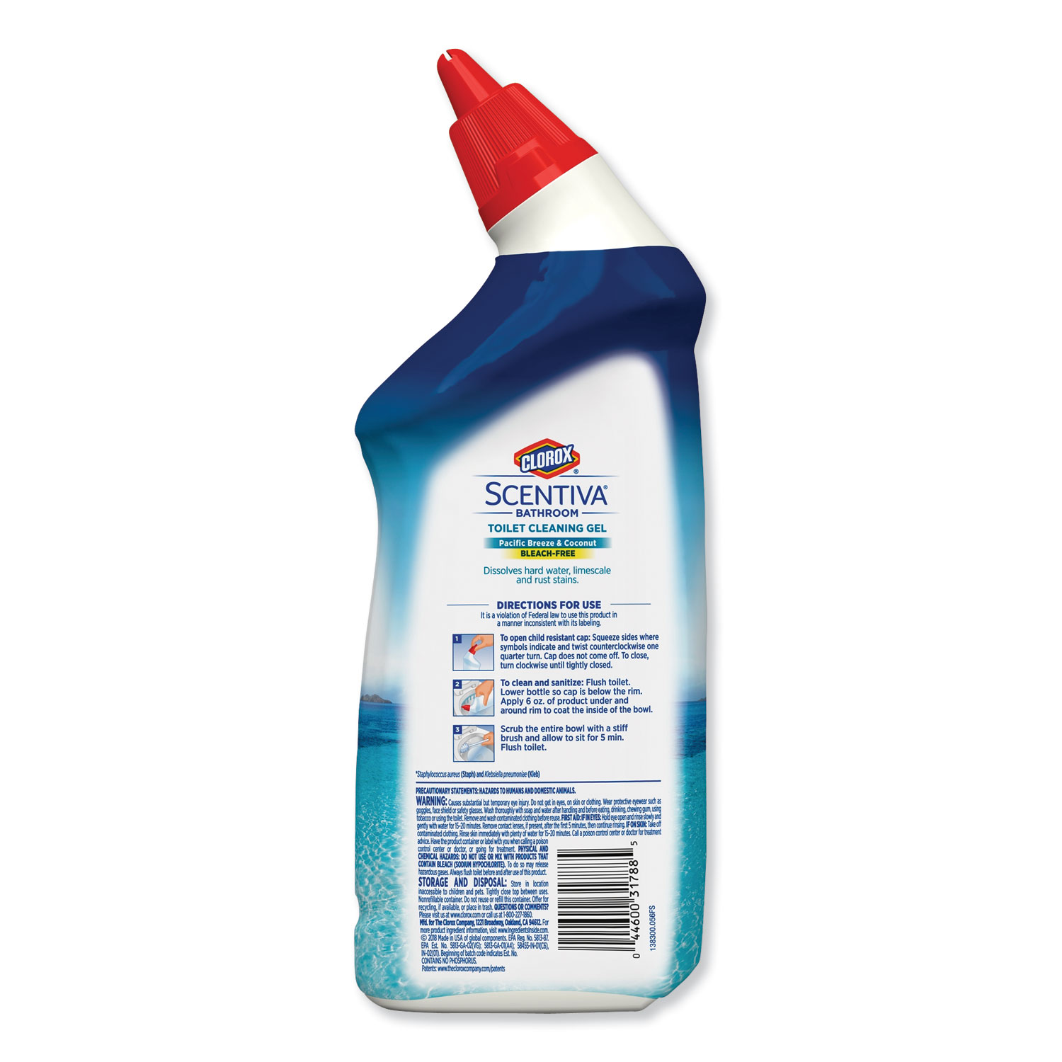 Scentiva Manual Toilet Bowl Cleaner, Pacific Breeze & Coconut, 24 oz Bottle