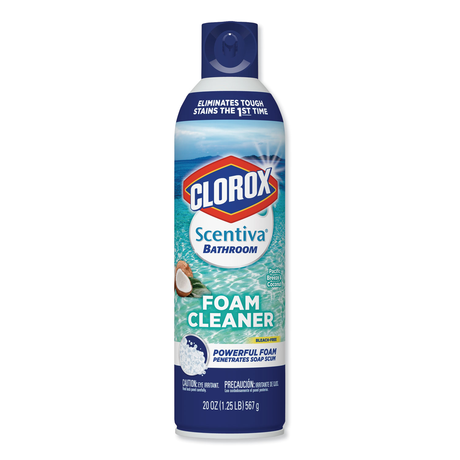  Clorox 31816 Scentiva Bathroom Foam Cleaner, Pacific Breeze & Coconut, 20 oz Aerosol, 6/CT (CLO31816) 