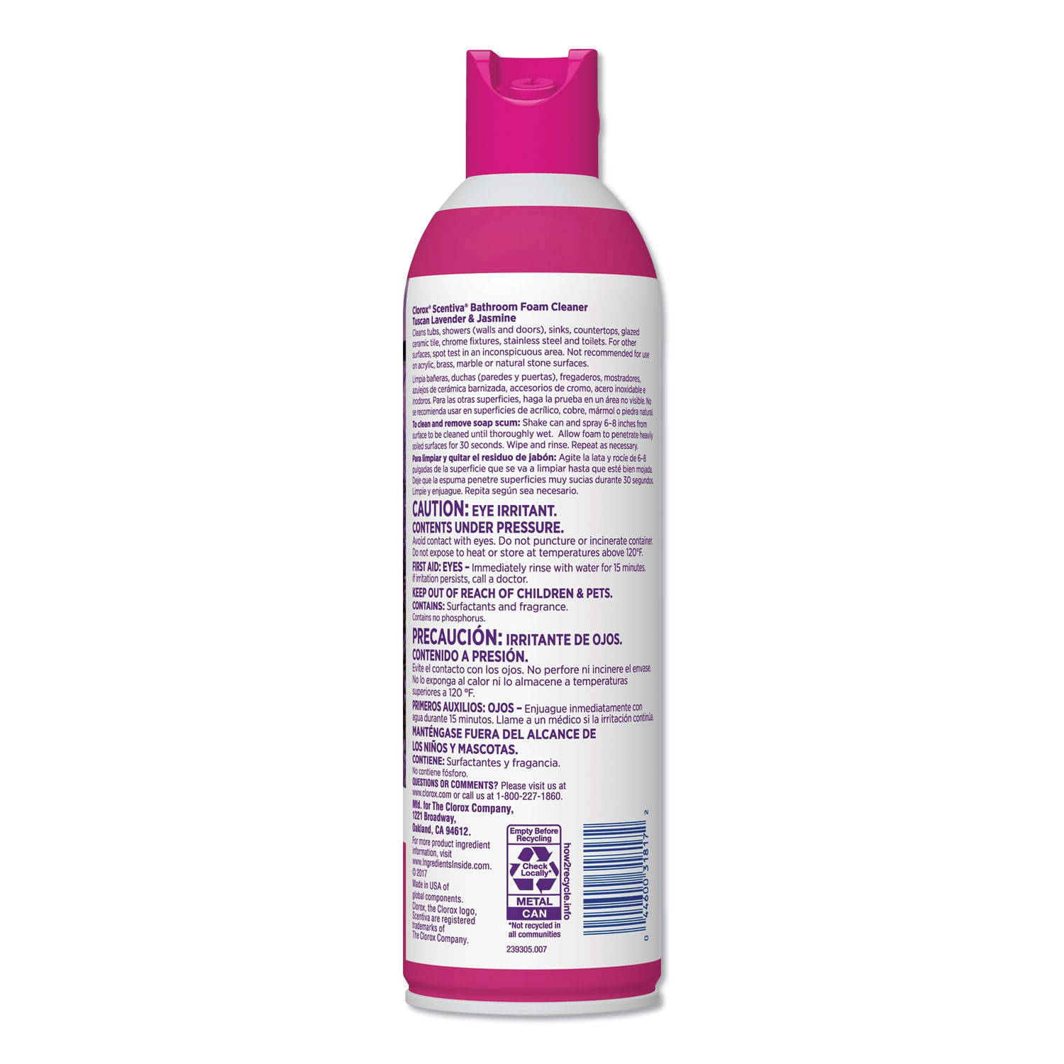 Scentiva Disinfecting Foam Multi Surface Cleaner, 20 oz Can, Lavender