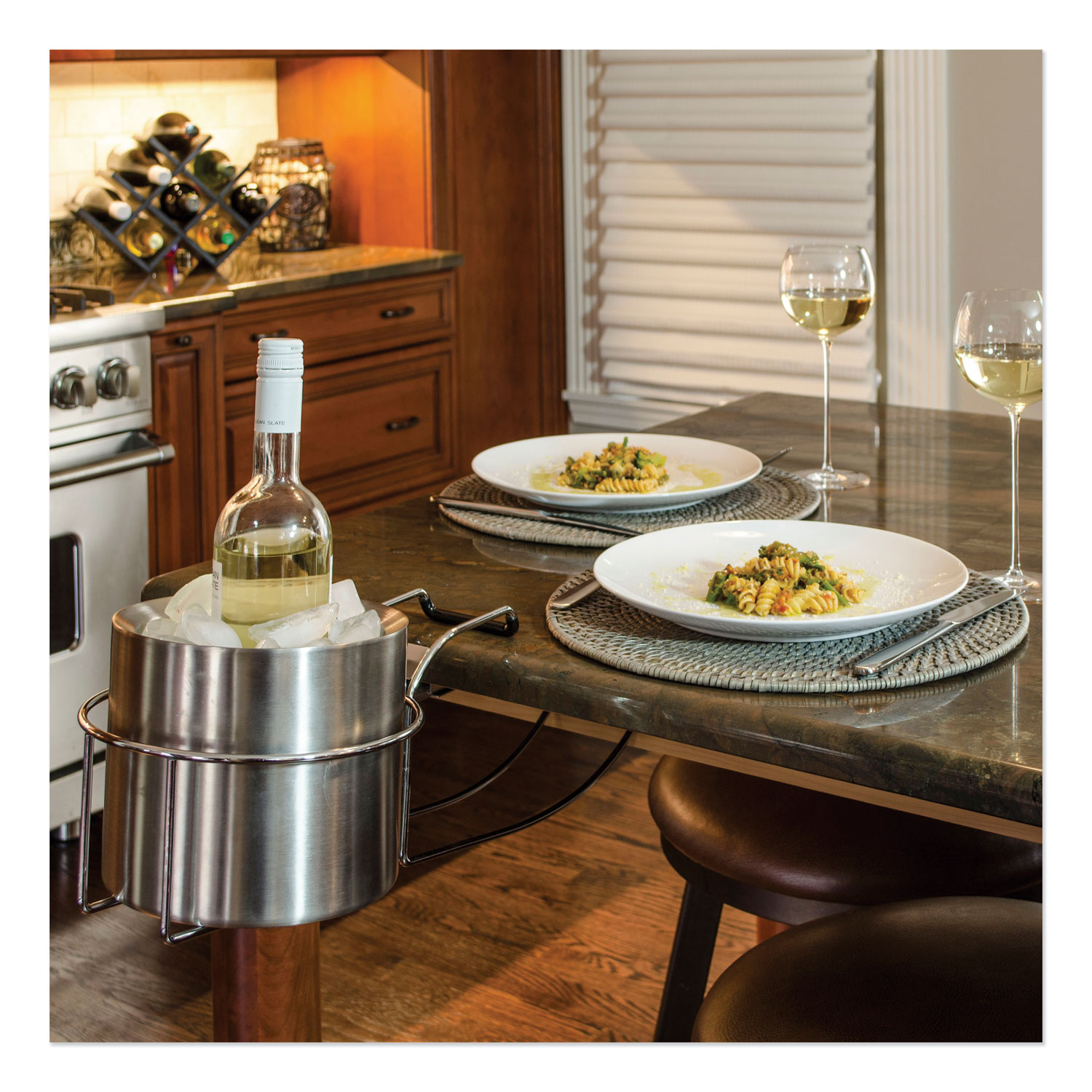  C-Line 20014 Wine By Your Side, Steel Frame/Red Wine Adapter/Ice Bucket, 161.06 cu in, Stainless Steel (CLI20014) 