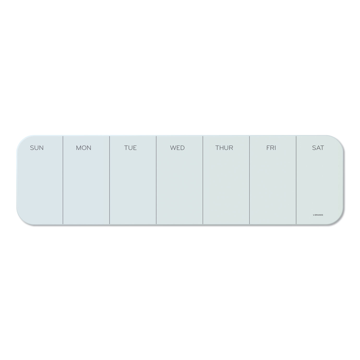  U Brands 3688U00-01 Cubicle Glass Dry Erase Undated One Week Calendar Board, 20 x 5.5, White (UBR3688U0001) 