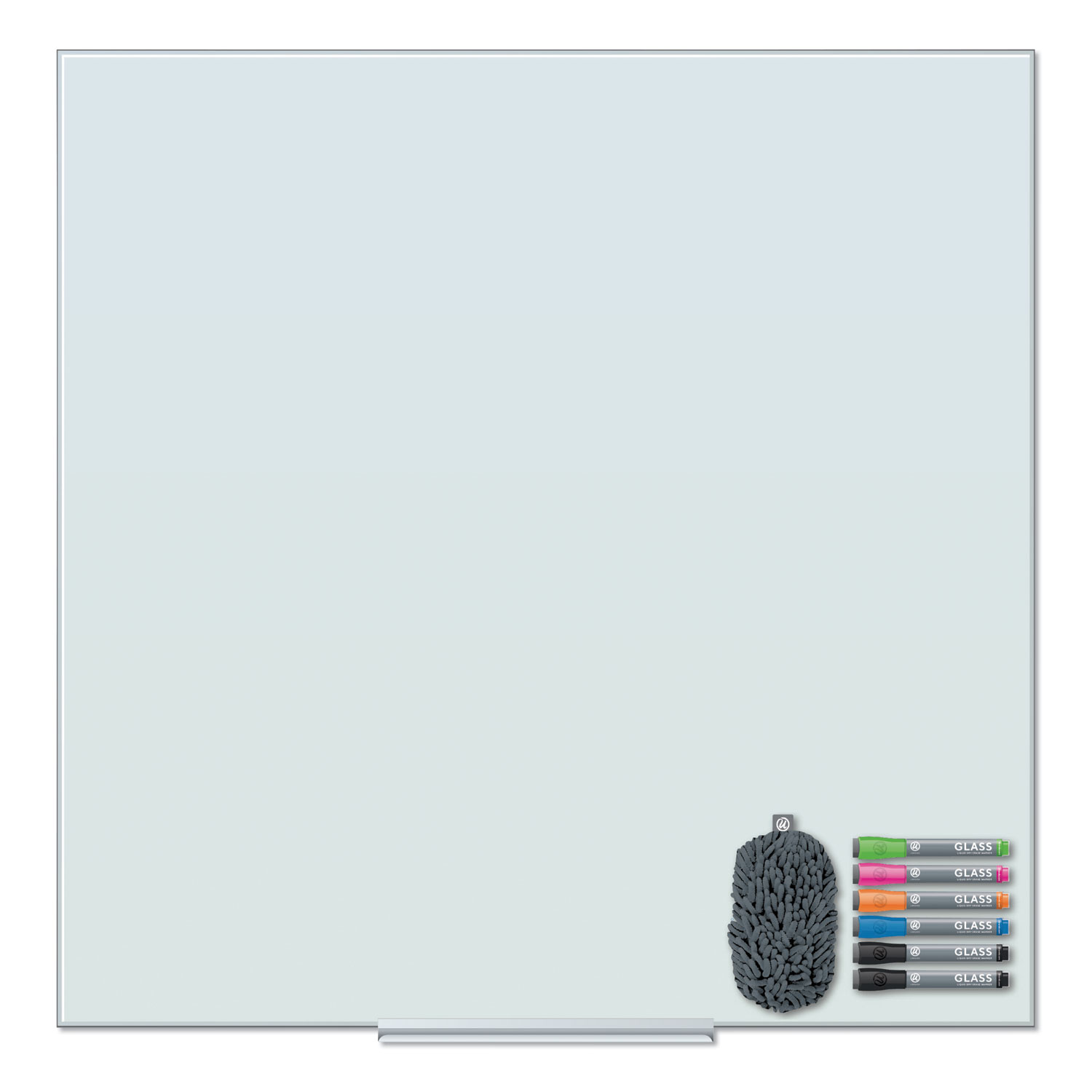  U Brands 3976U00-01 Floating Glass Dry Erase Board, 36 x 36, White (UBR3976U0001) 