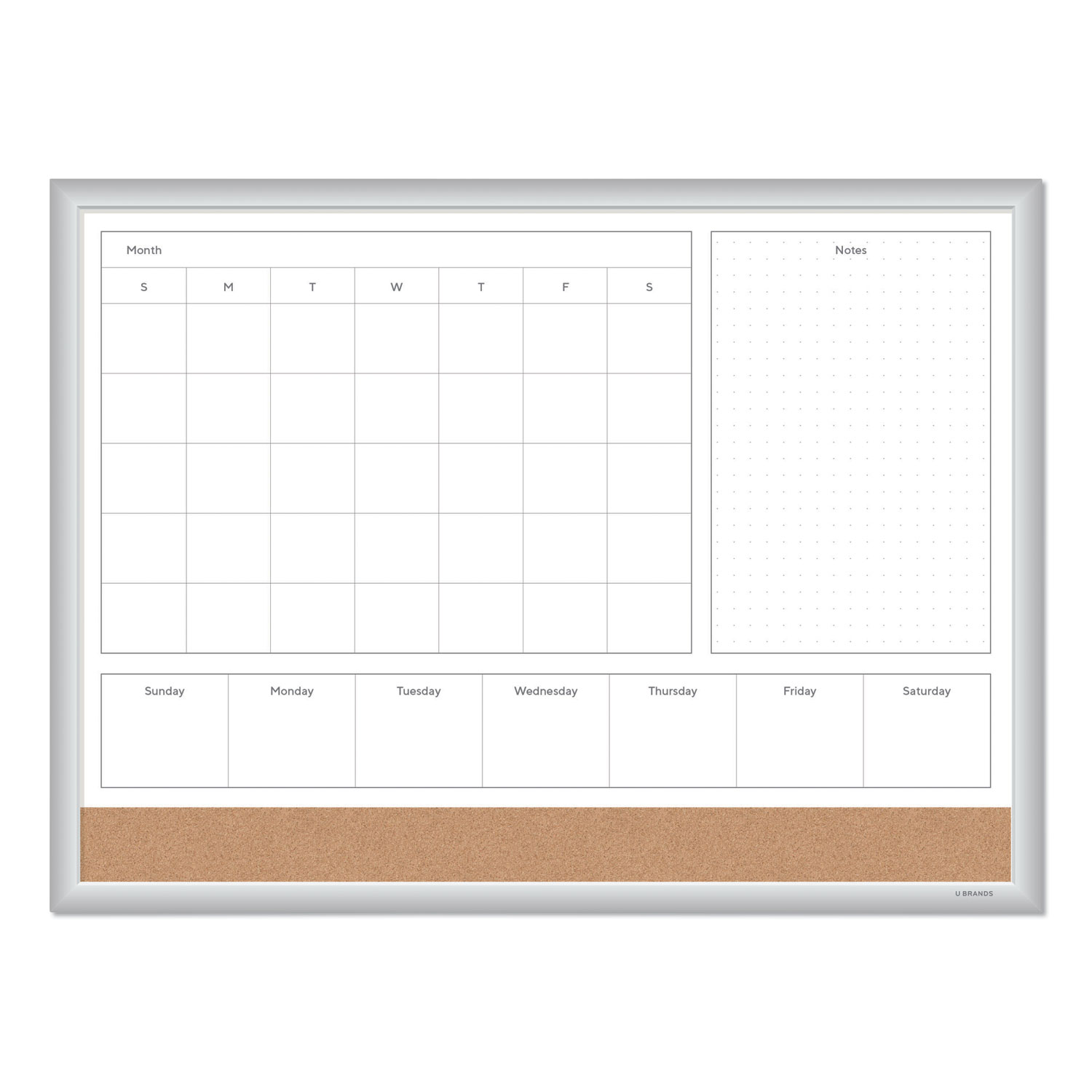4N1 Magnetic Dry Erase Combo Board, 24 x 18, White/Natural
