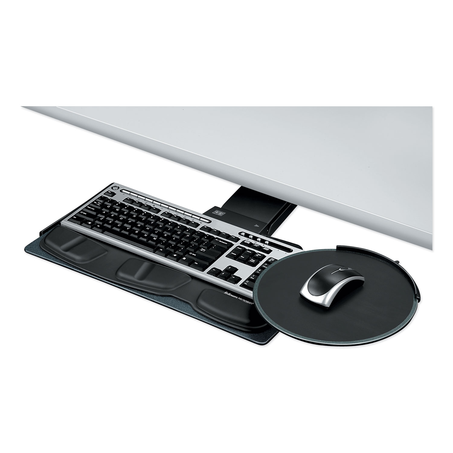  Fellowes 8029801 Professional Sit/Stand Adjustable Keyboard Platform, 19w x 10.63d, Black (FEL8029801) 