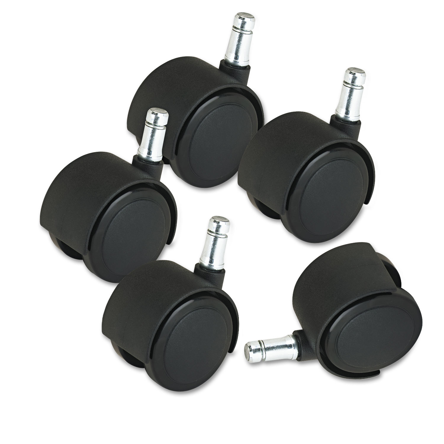  Master Caster 23622 Deluxe Duet Casters, Nylon, B and K Stems, 110 lbs/Caster, 5/Set (MAS23622) 