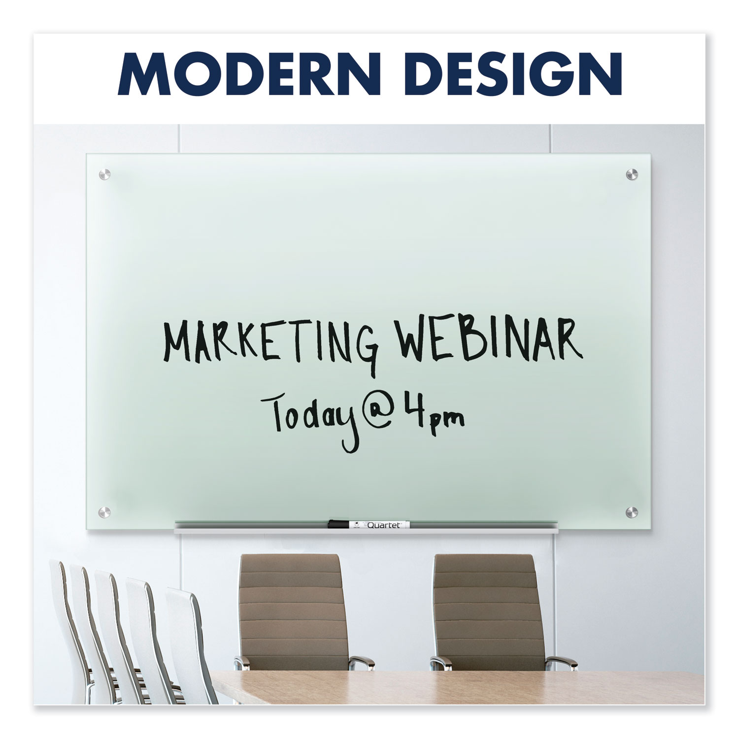 QRTG9648F Quartet® Infinity Frosted Glass Marker Board Zuma