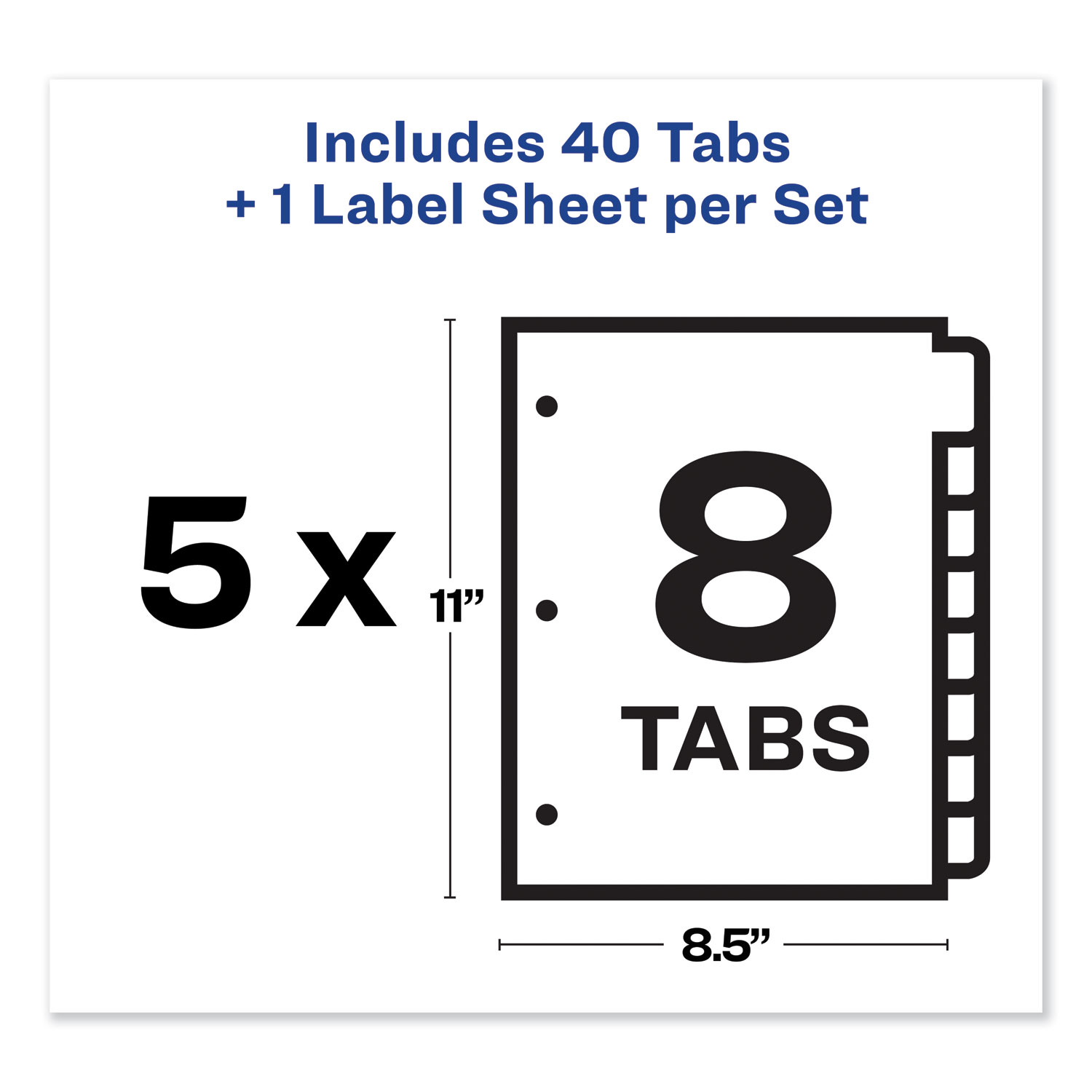 Print and Apply Index Maker Clear Label Dividers, 8 Color Tabs, Letter, 5 Sets