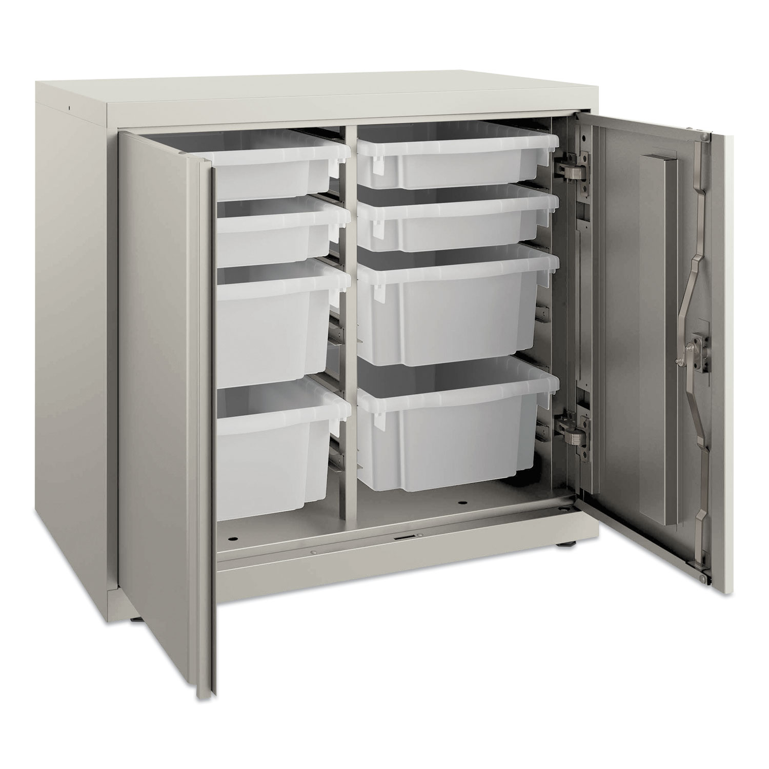  HON HONSC182830LGLO Flagship Storage Cabinet with 4 Small and 4 Medium Bins, 30 x 18 x 28, Loft (HONSC182830LGLO) 