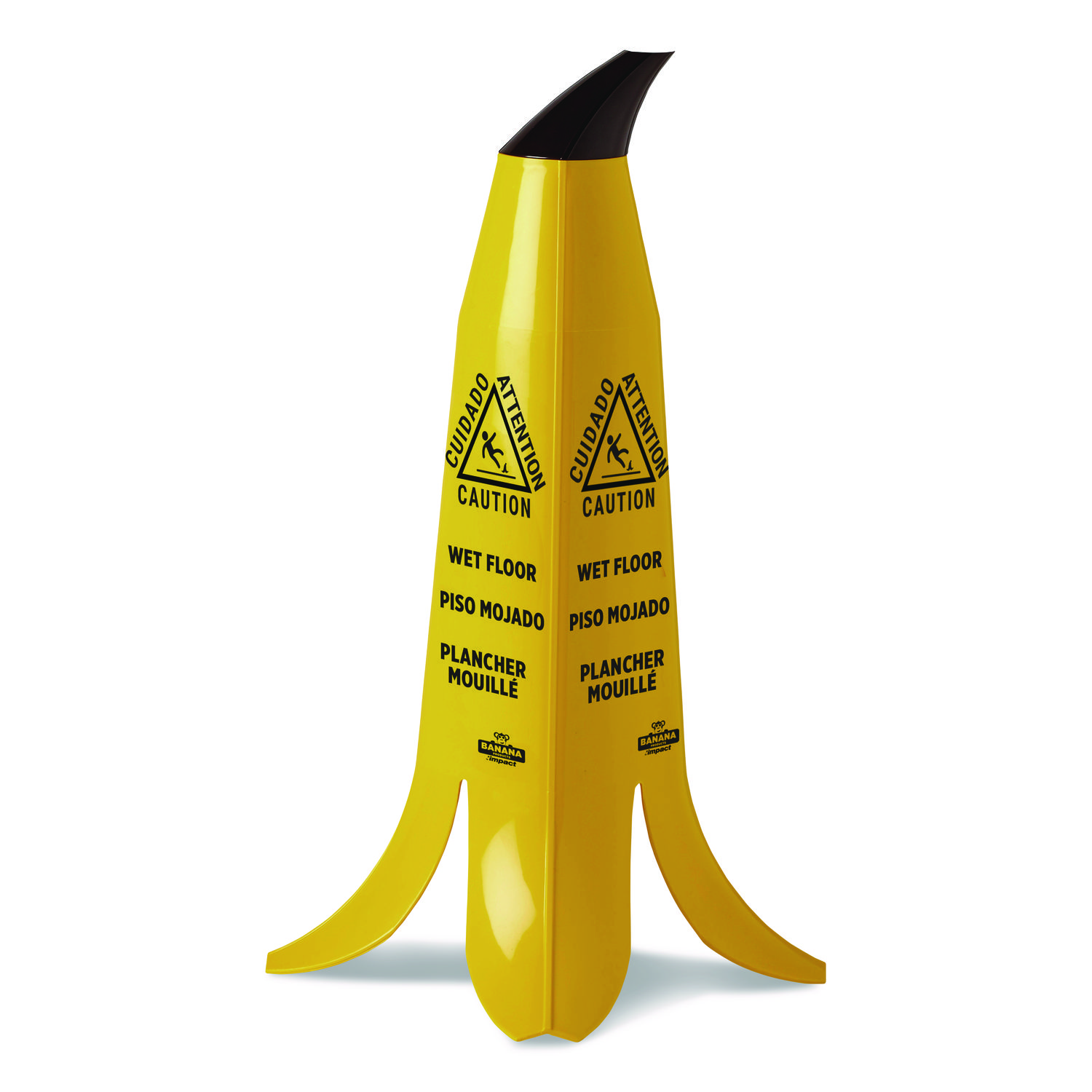 Banana Wet Floor Cones, 11 x 11.15 x 23.25, Yellow/Brown/Black - Office ...