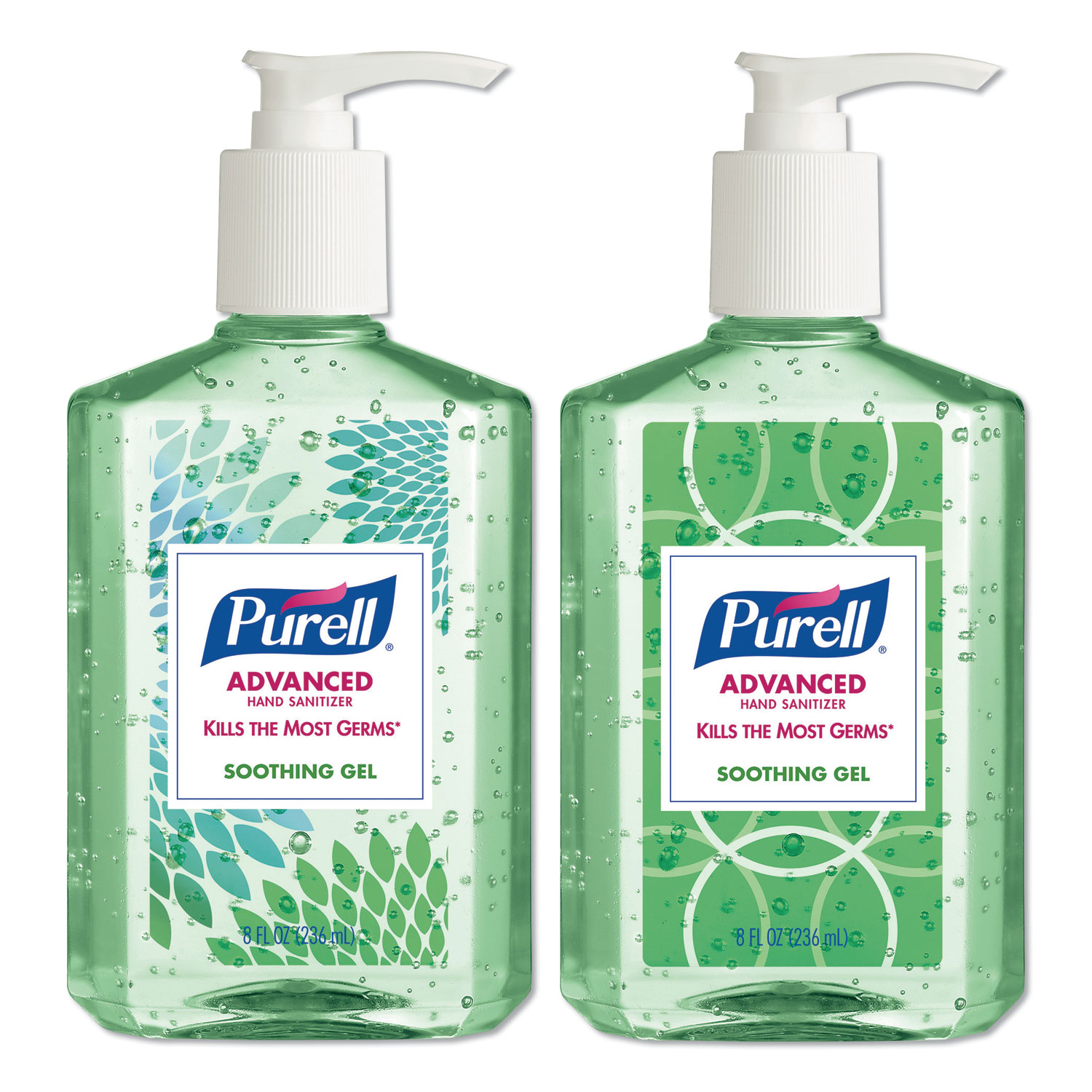  PURELL 9674-06-ECDECO Advanced Soothing Gel Hand Sanitizer, Fresh Scent with Aloe and Vitamin E, 8 oz Pump Bottle, 4/Pack (GOJ967406DECOPK) 