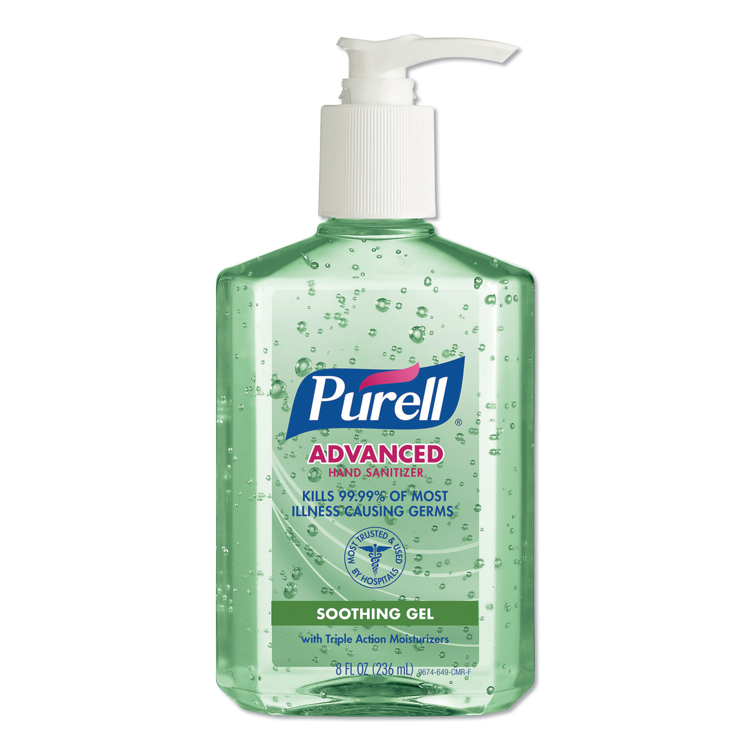  PURELL 9674-12 Advanced Soothing Gel Hand Sanitizer, Fresh Scent with Aloe and Vitamin E, 8 oz (GOJ967412EA) 
