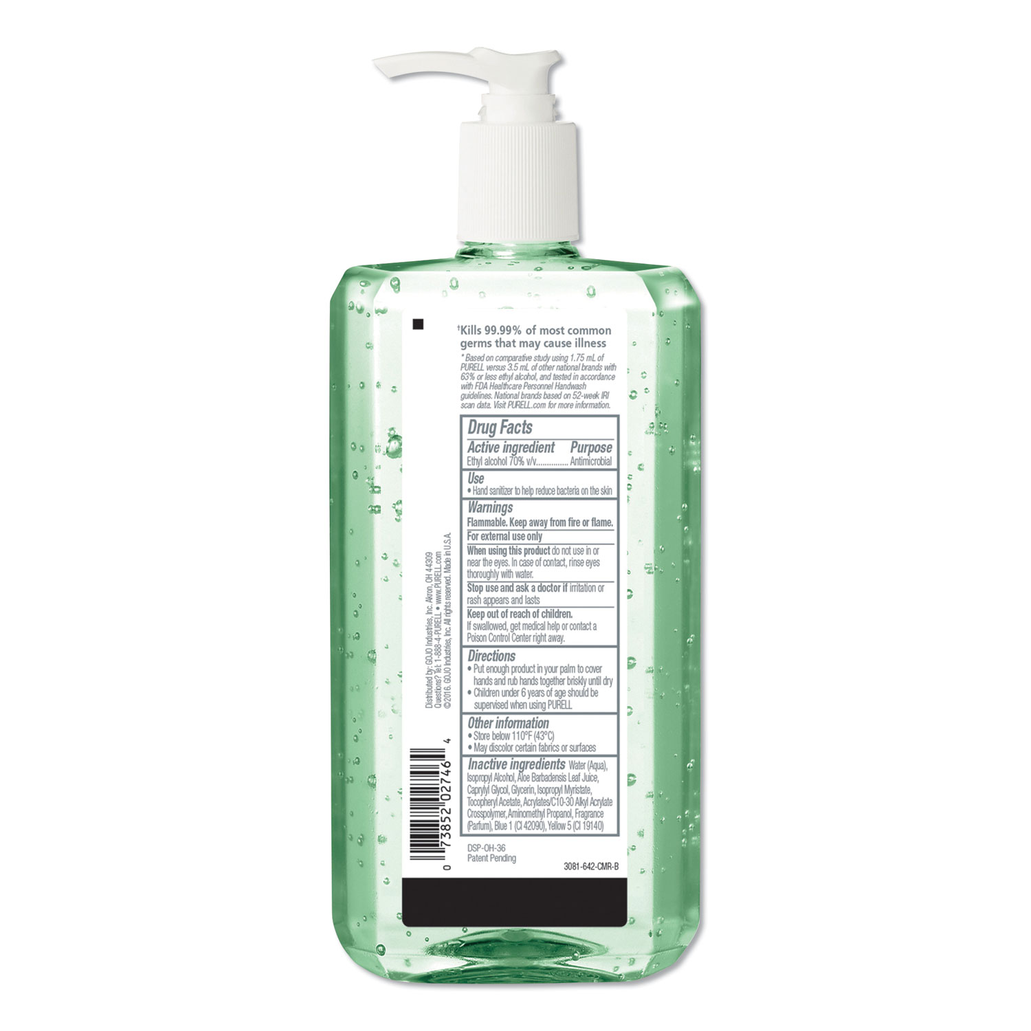 Advanced Hand Sanitizer Soothing Gel, Fresh Scent with Aloe and Vitamin E, 1 L Pump Bottle