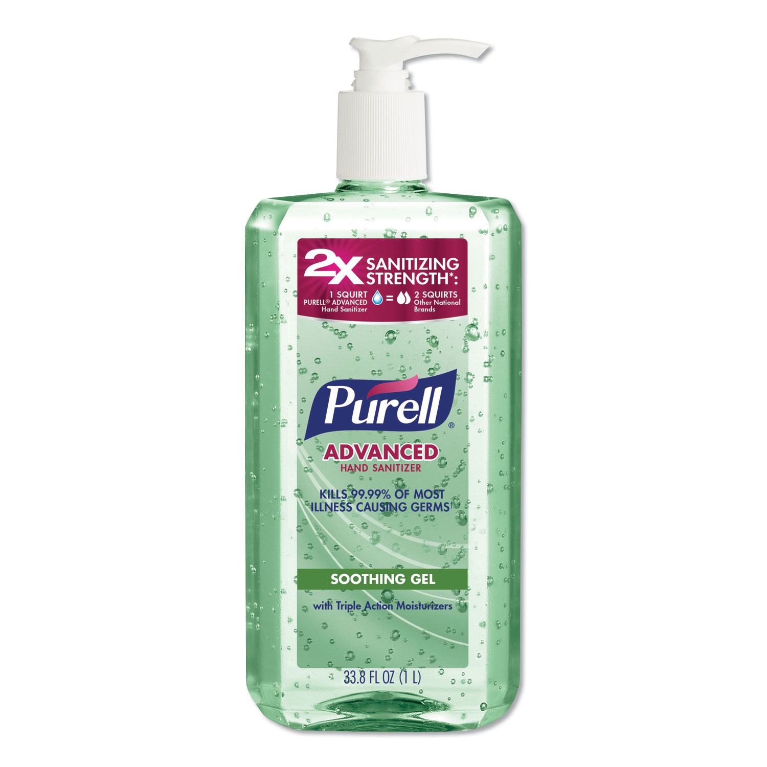 PURELL 3081-04-CMR Advanced Soothing Gel Hand Sanitizer, Fresh Scent with Aloe and Vitamin E, 1 L Pump Bottle (GOJ308104CMREA) 
