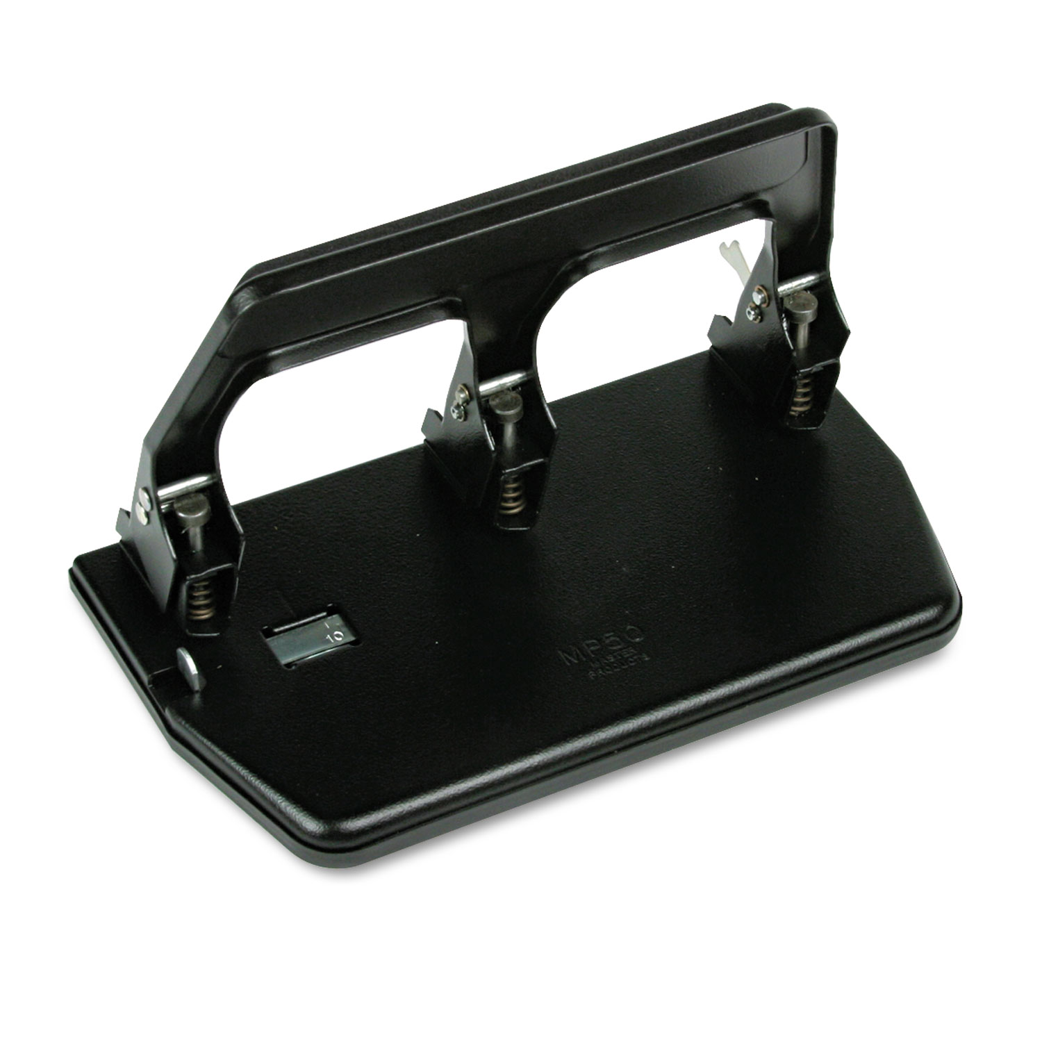 40-Sheet Heavy-Duty Three-Hole Punch with Gel Padded Handle, 9/32 Holes,  Black
