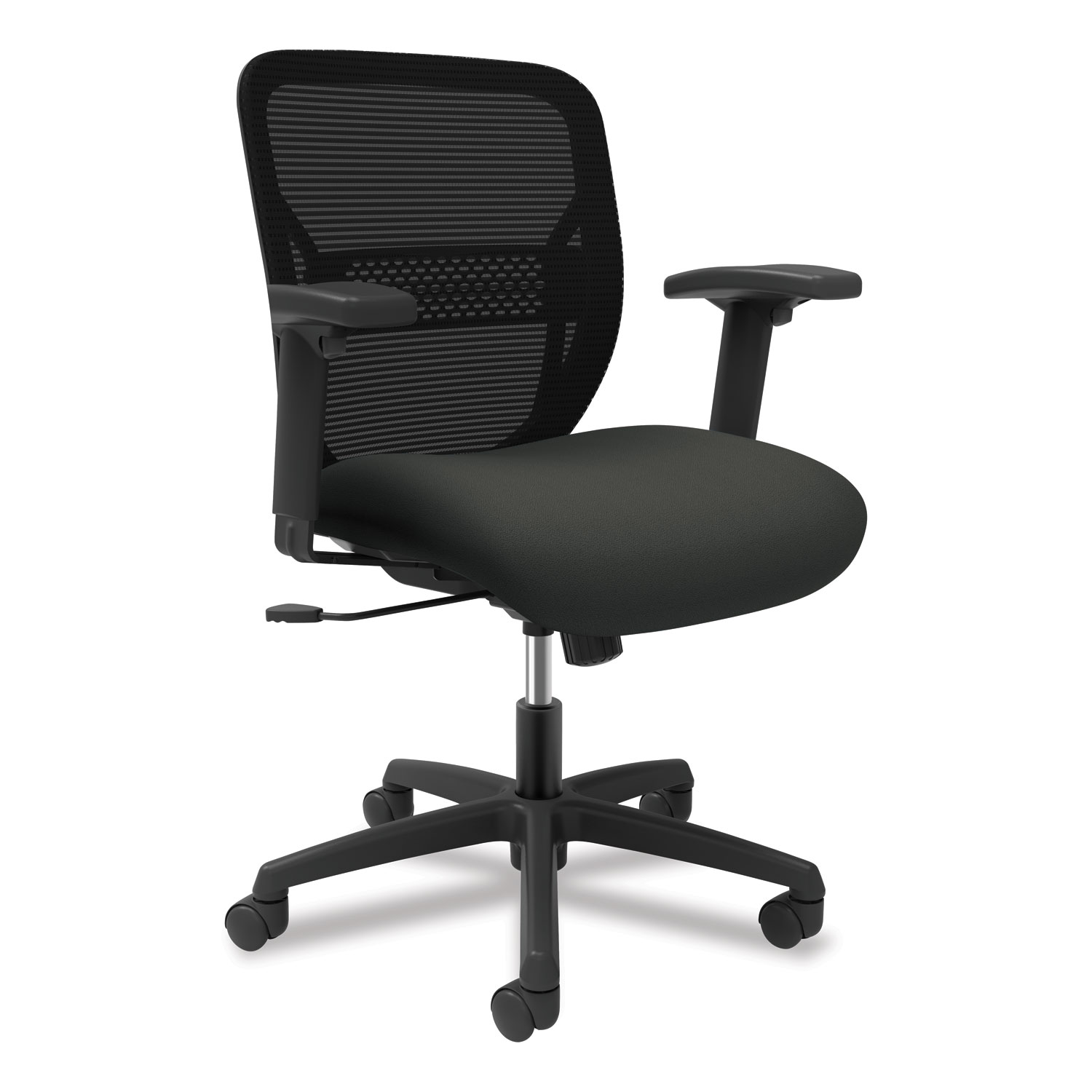  HON HONGTHMZ1CU19 Gateway Mid-Back Task Chair with Arms, Supports up to 250 lbs, Iron Ore Seat, Black Back, Black Base (HONGTHMZ1CU19) 