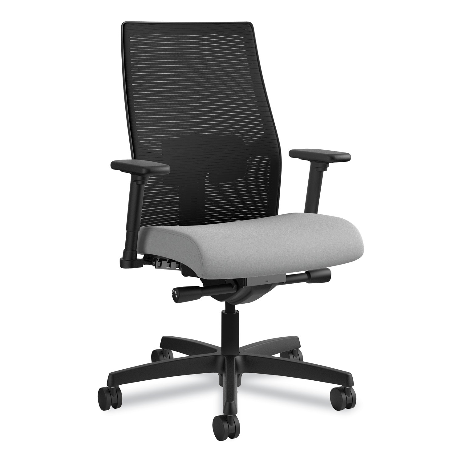  HON HONI2M2AMLC22TK Ignition 2.0 4-Way Stretch Mid-Back Mesh Task Chair, Supports up to 300 lbs., Frost Seat, Black Back, Black Base (HONI2M2AMLC22TK) 