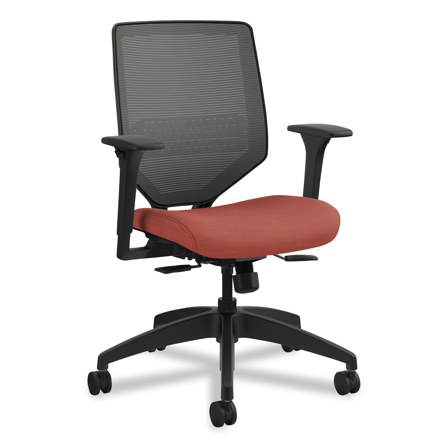  HON HONSVM1ALICC46T Solve Series Mesh Back Task Chair, Supports up to 300 lbs., Bittersweet Seat, Charcoal Back, Black Base (HONSVM1ALICC46T) 