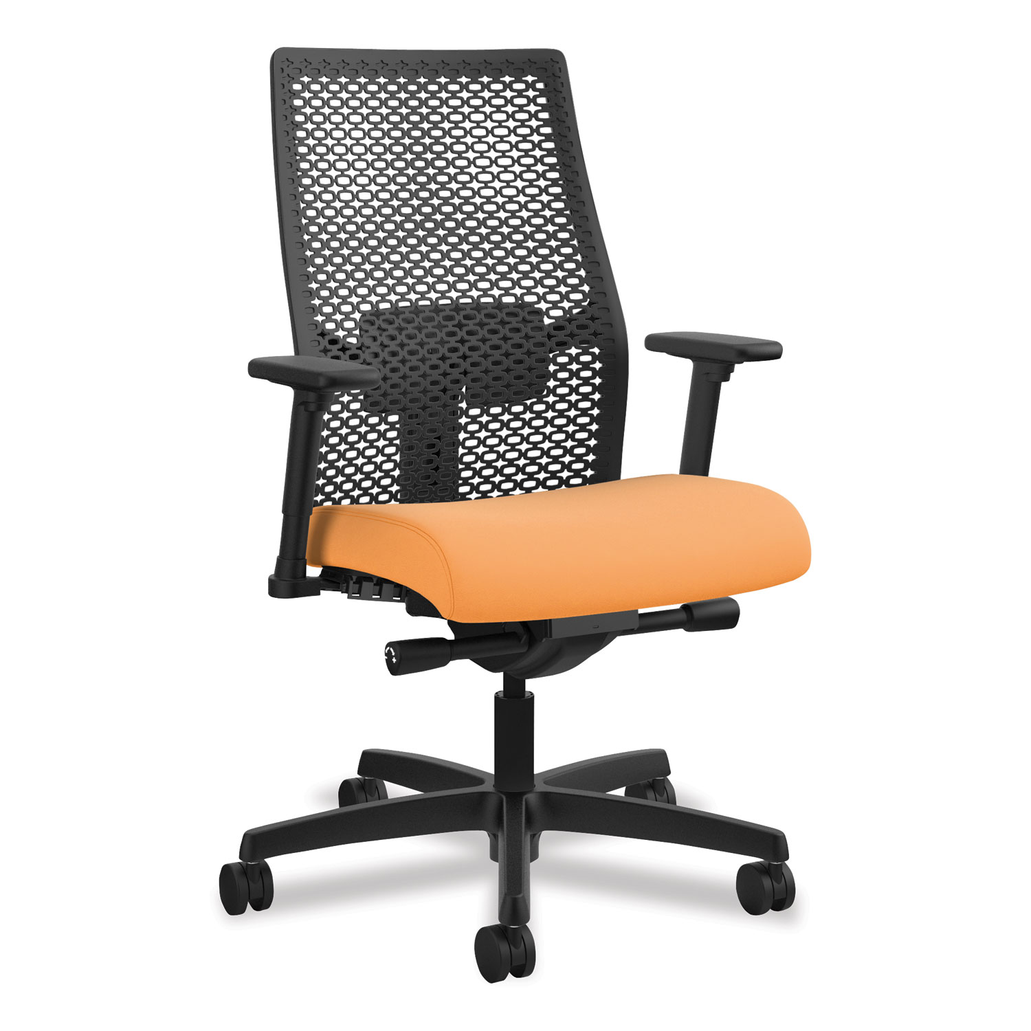  HON HONI2MRL2AC47TK Ignition 2.0 Reactiv Mid-Back Task Chair, Supports up to 300 lbs., Apricot Seat, Black Back, Black Base (HONI2MRL2AC47TK) 