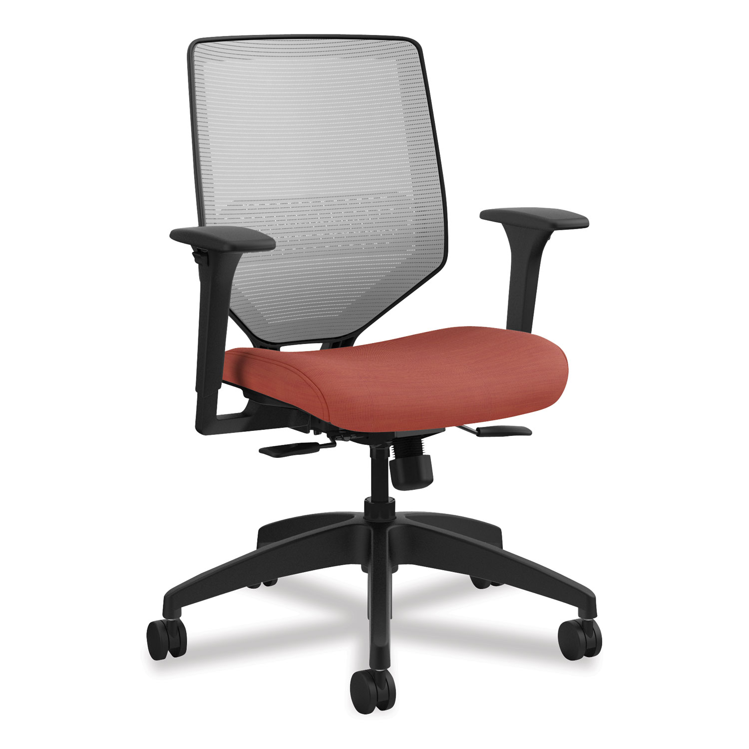  HON HONSVM1ALIFC46T Solve Series Mesh Back Task Chair, Supports up to 300 lbs., Bittersweet Seat, Fog Back, Black Base (HONSVM1ALIFC46T) 