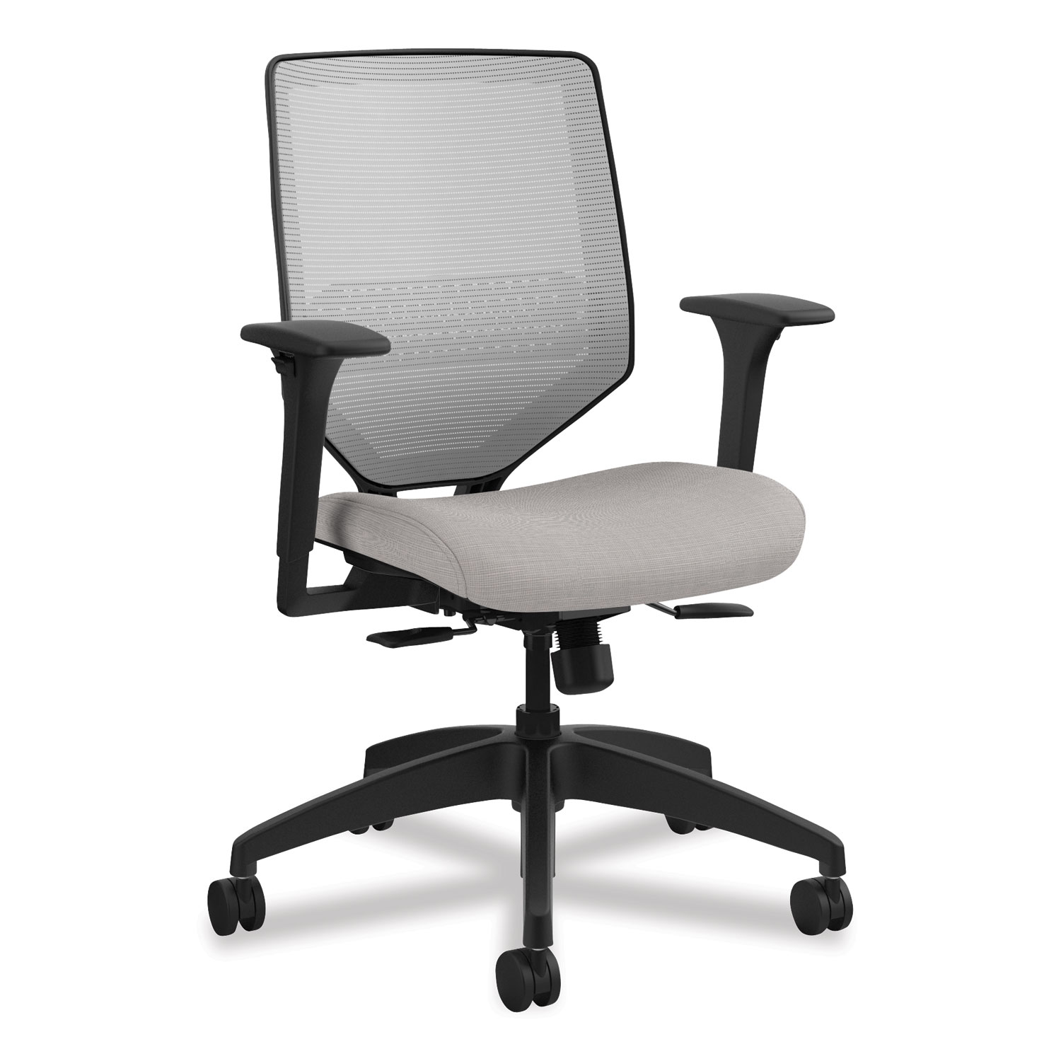  HON HONSVM1ALIFC19T Solve Series Mesh Back Task Chair, Supports up to 300 lbs., Sterling Seat, Fog Back, Black Base (HONSVM1ALIFC19T) 