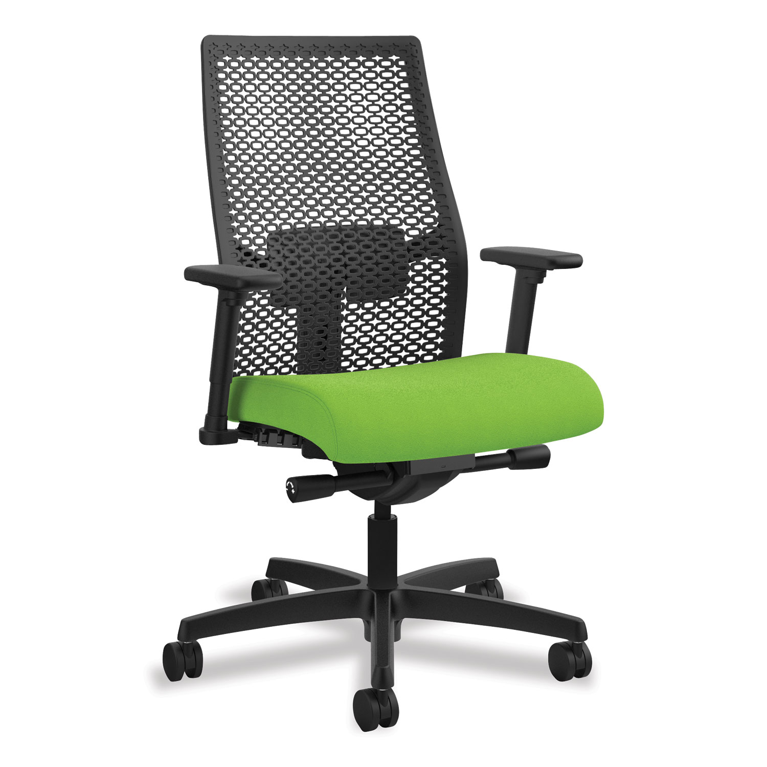  HON HONI2MRL2AC84TK Ignition 2.0 Reactiv Mid-Back Task Chair, Supports up to 300 lbs., Pear Seat, Black Back, Black Base (HONI2MRL2AC84TK) 