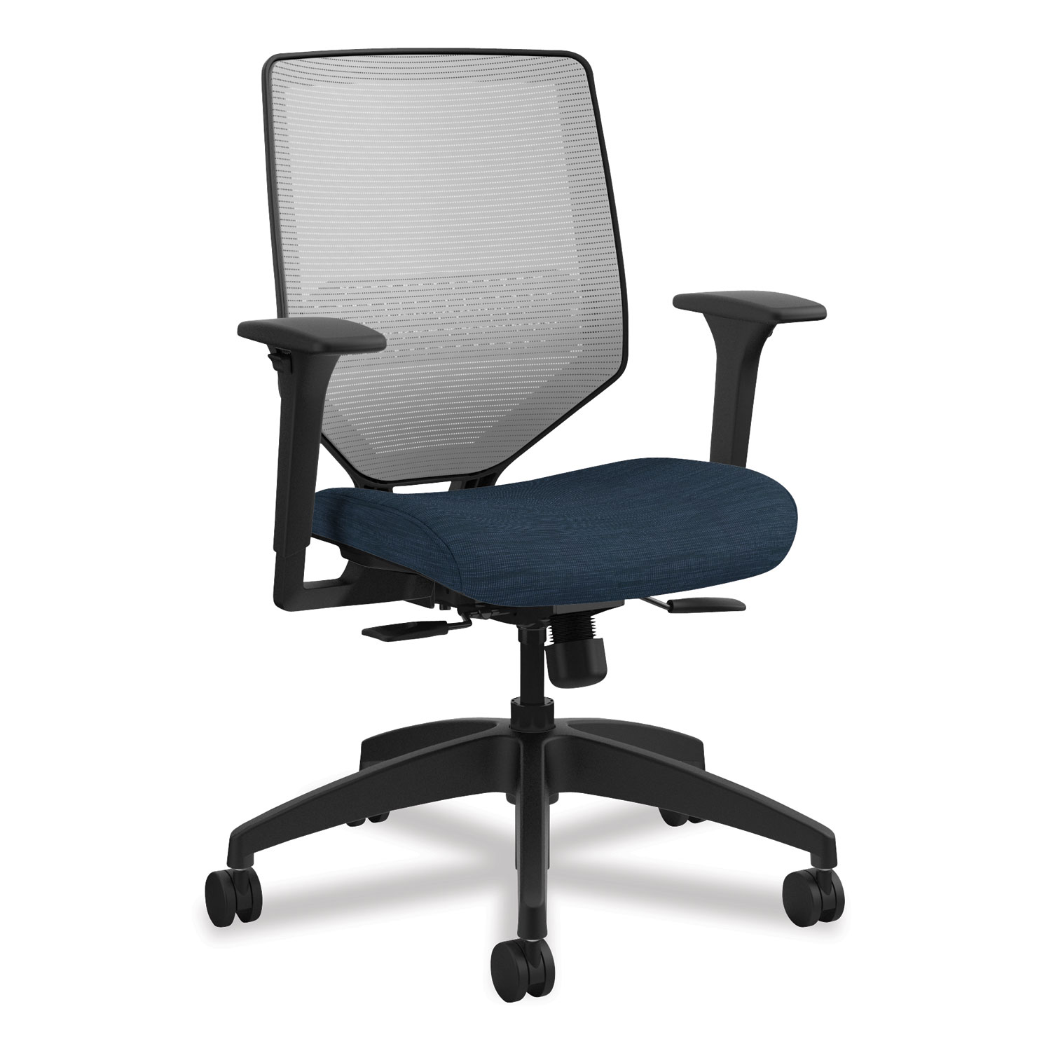  HON HONSVM1ALIFC90T Solve Series Mesh Back Task Chair, Supports up to 300 lbs., Midnight Seat, Fog Back, Black Base (HONSVM1ALIFC90T) 