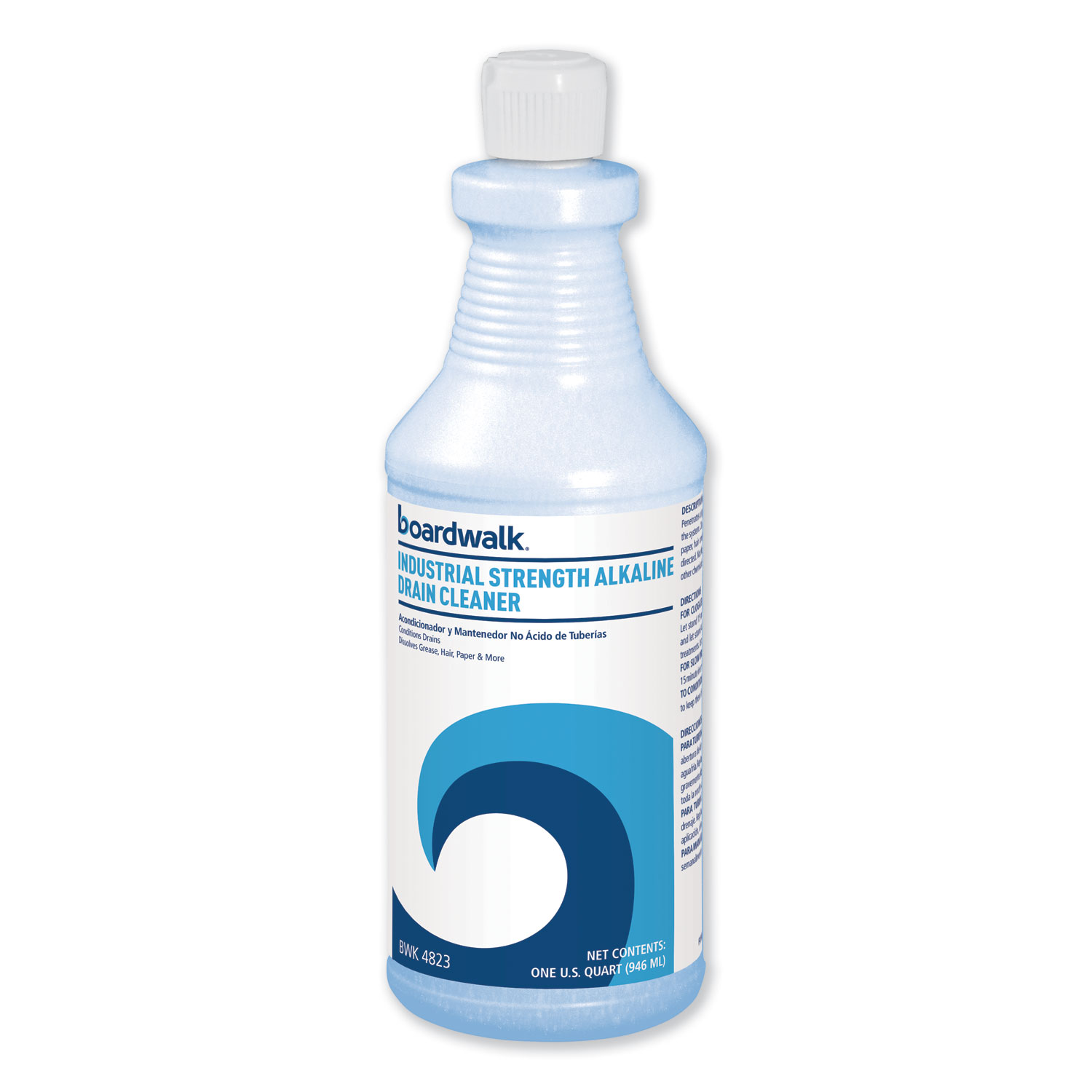  Boardwalk BWK 4823EA Industrial Strength Alkaline Drain Cleaner, 32 oz Bottle (BWK4823EA) 