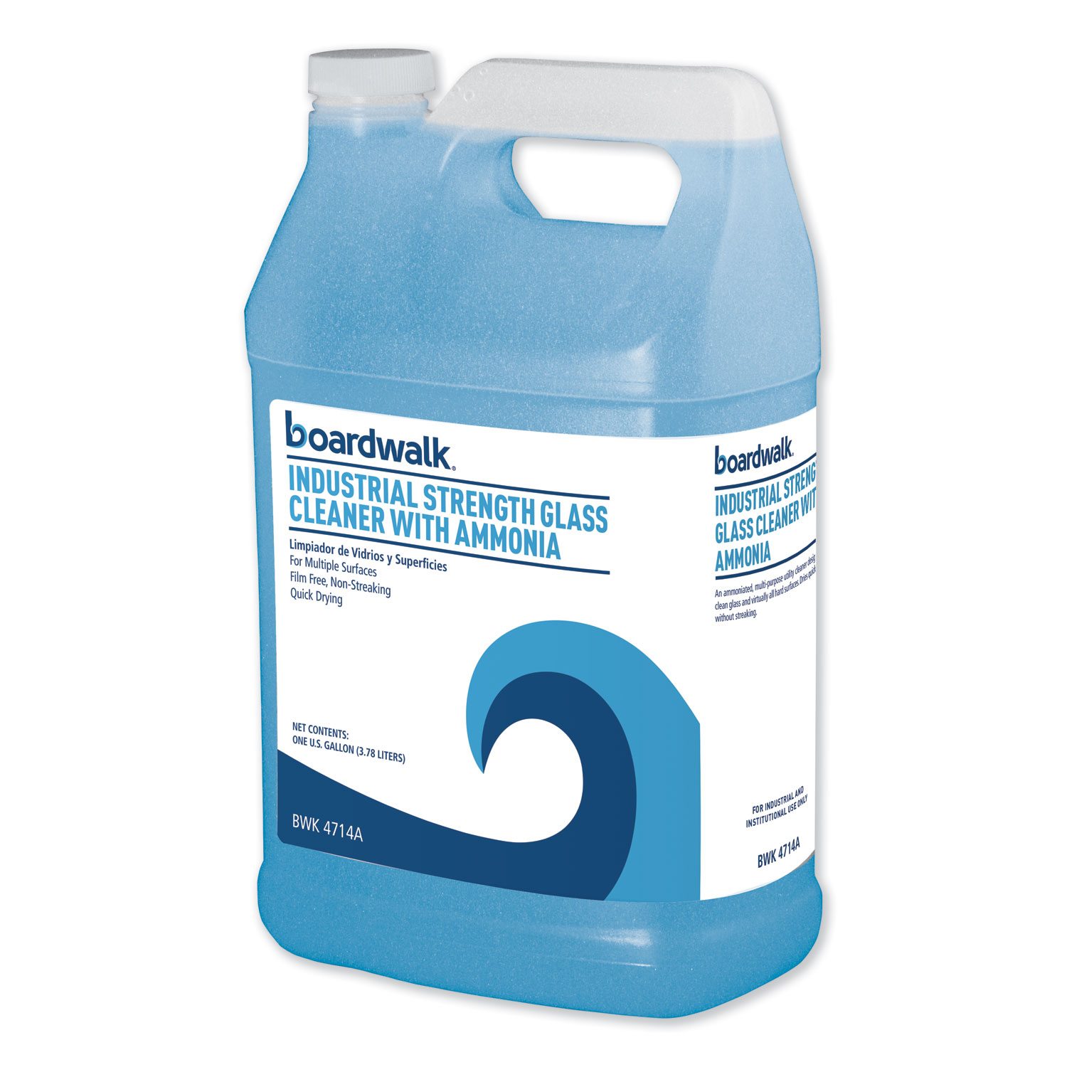  Boardwalk 585600-41ESSN Industrial Strength Glass Cleaner with Ammonia, 1 Gal Bottle, 4/Carton (BWK4714A) 