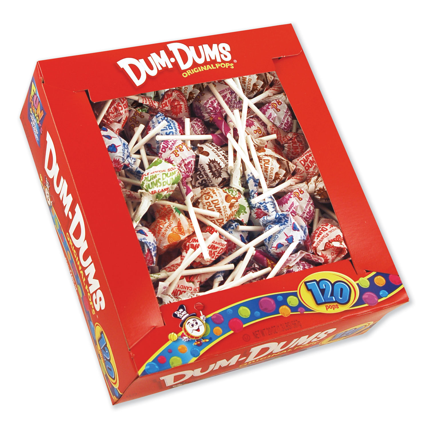  Spangler 66 Dum-Dum-Pops, Assorted Flavors, Individually Wrapped, 120/Box (SPA66) 