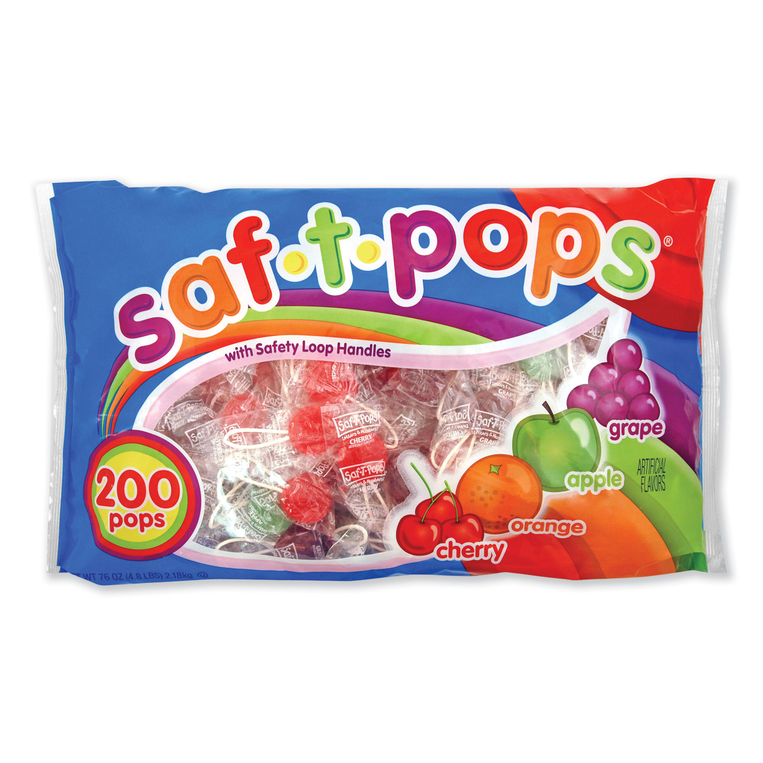  Saf-T-Pops 182 Saf-T-Pops, Assorted Flavors, Individually Wrapped, 200/Pack (SPA182) 