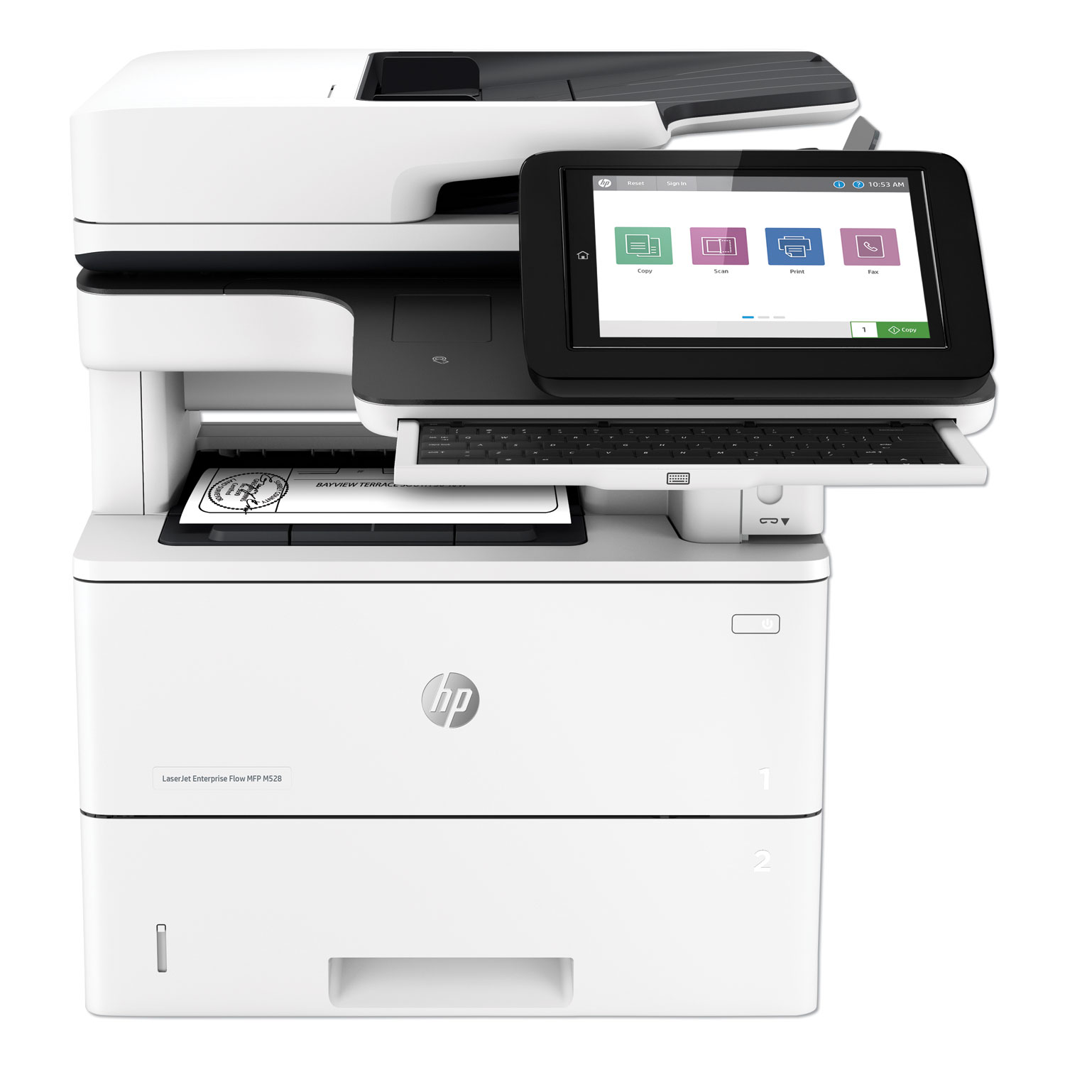  HP 1PV66A#BGJ LaserJet Enterprise Flow MFP M528c Multifunction Laser Printer, Copy/Fax/Print/Scan (HEW1PV66A) 