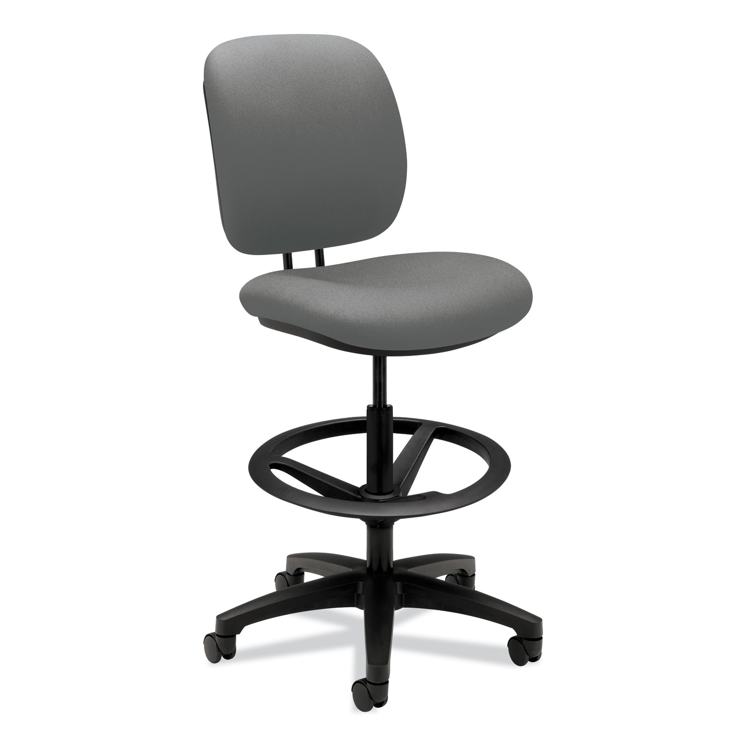  HON HON5905CU22T ComforTask Task Stool with Adjustable Footring, 32 Seat Height, Supports up to 300 lbs, Frost Seat/Back, Black Base (HON5905CU22T) 