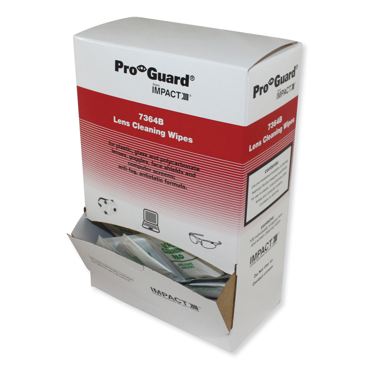  Impact 7364B Pro-Guard Disposable Lens Cleaning Wipes, 5.1 x 8.1, 100/Box (IMP7364B) 