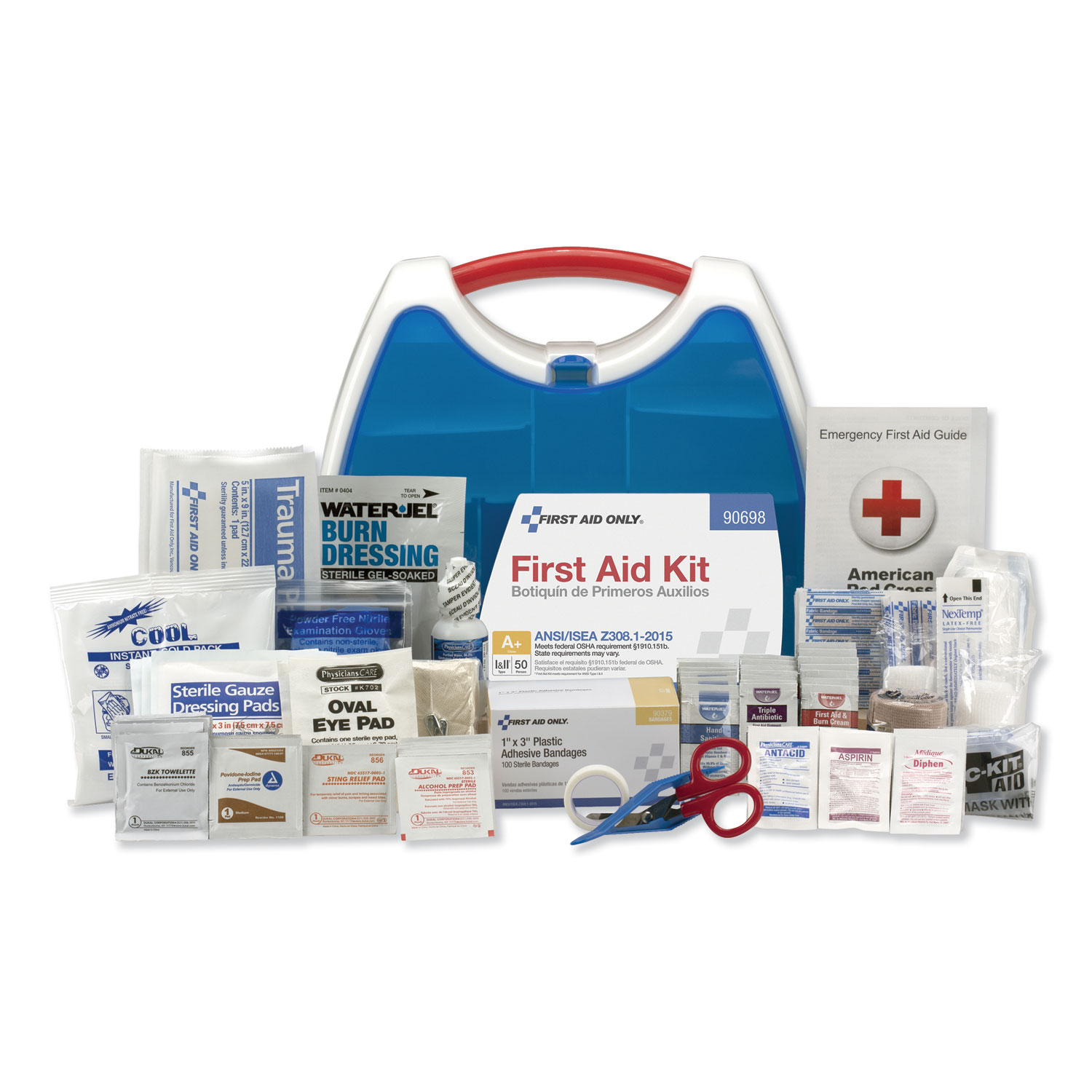  First Aid Only 90698 ReadyCare First Aid Kit for 50 People, ANSI A+, 238 Pieces (FAO90698) 