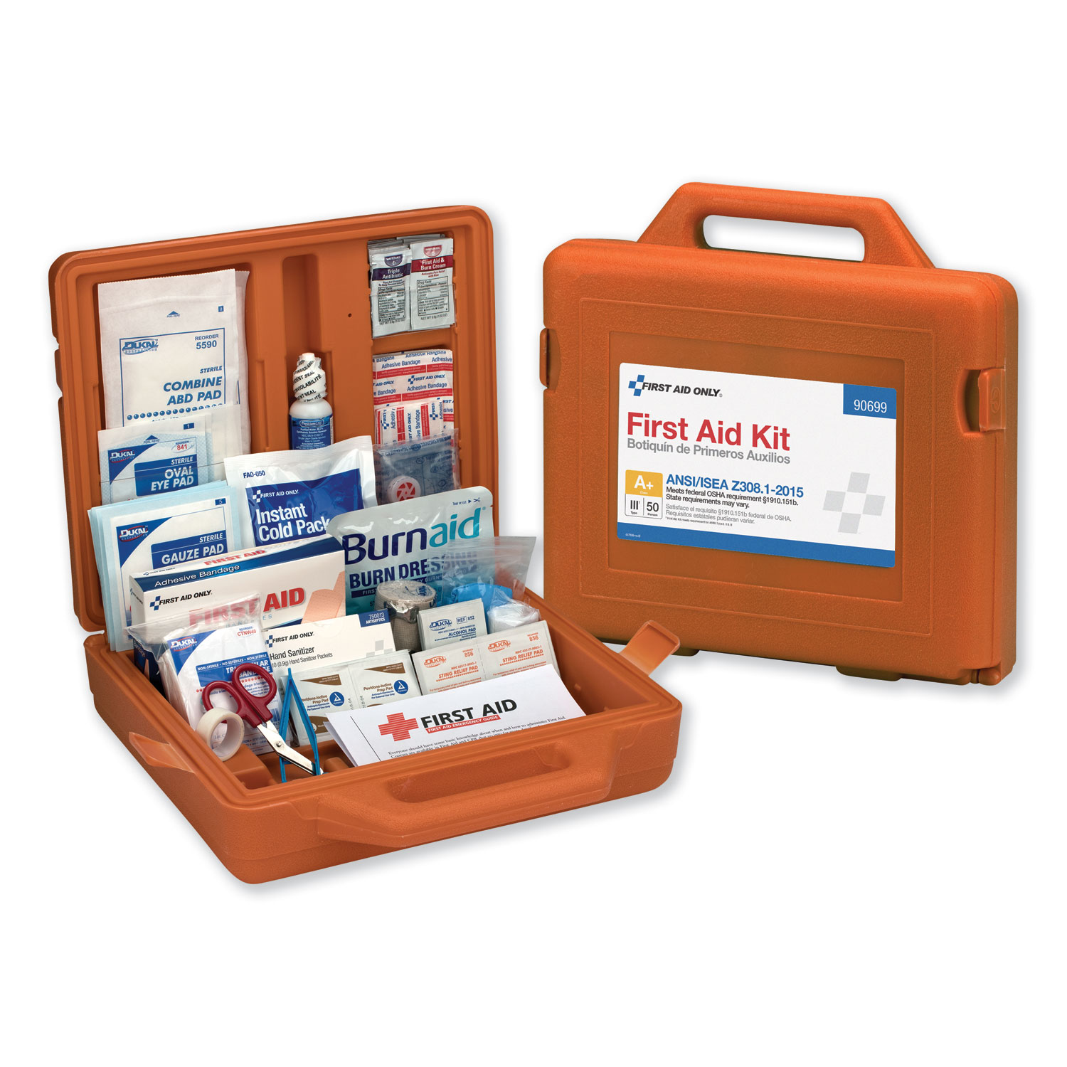  First Aid Only 90699 ANSI Class A+ First Aid Kit for 50 People, Weatherproof, 215 Pieces (FAO90699) 