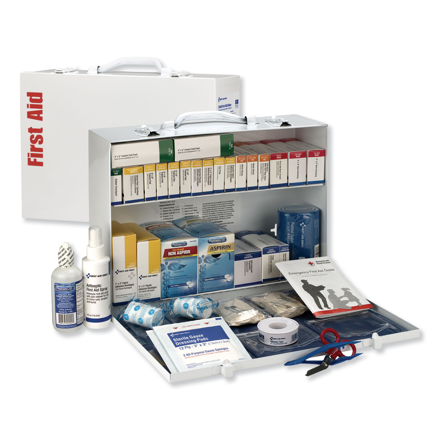  First Aid Only 90573 ANSI 2015 Class B+ Type I & II Industrial First Aid Kit/75 People, 446 Pieces (FAO90573) 