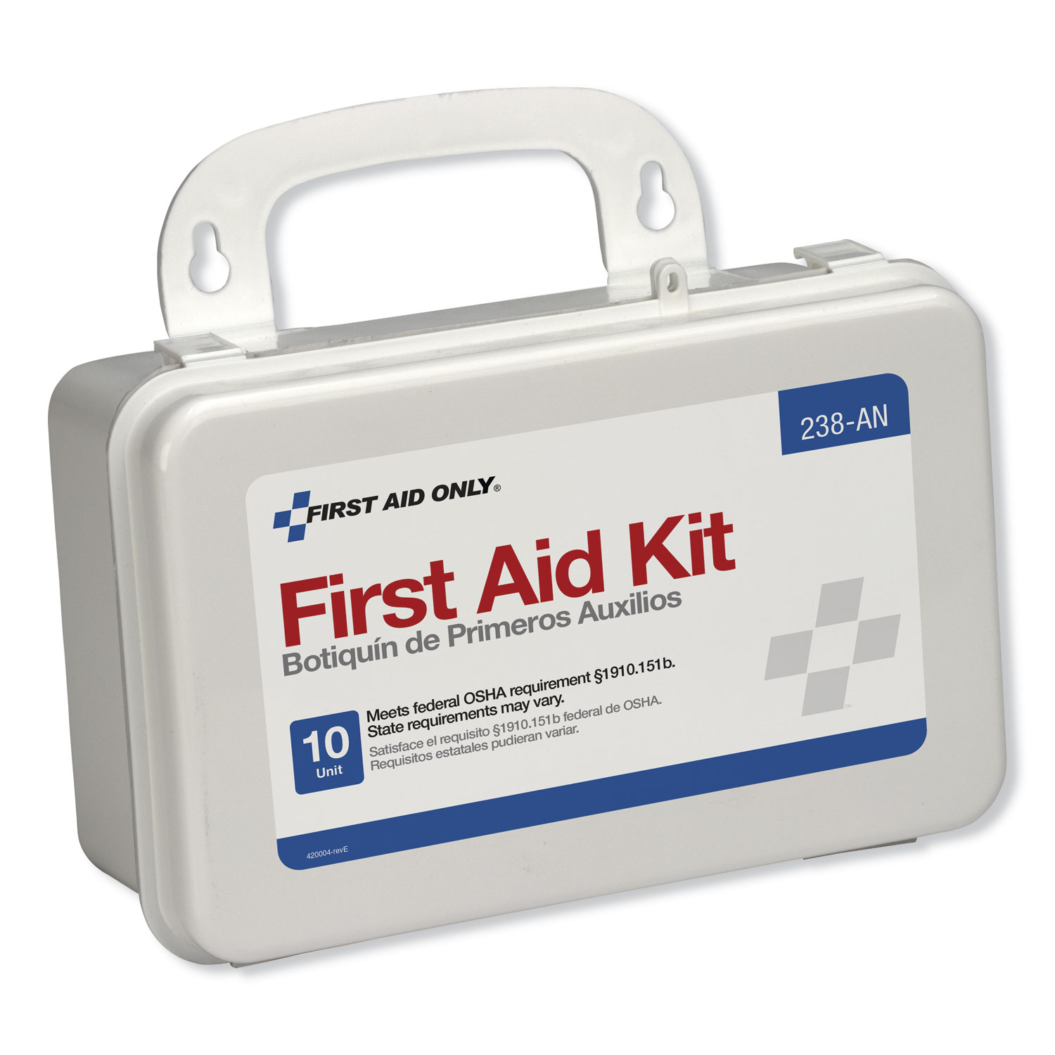 10 Unit First Aid Kit, Plastic Case