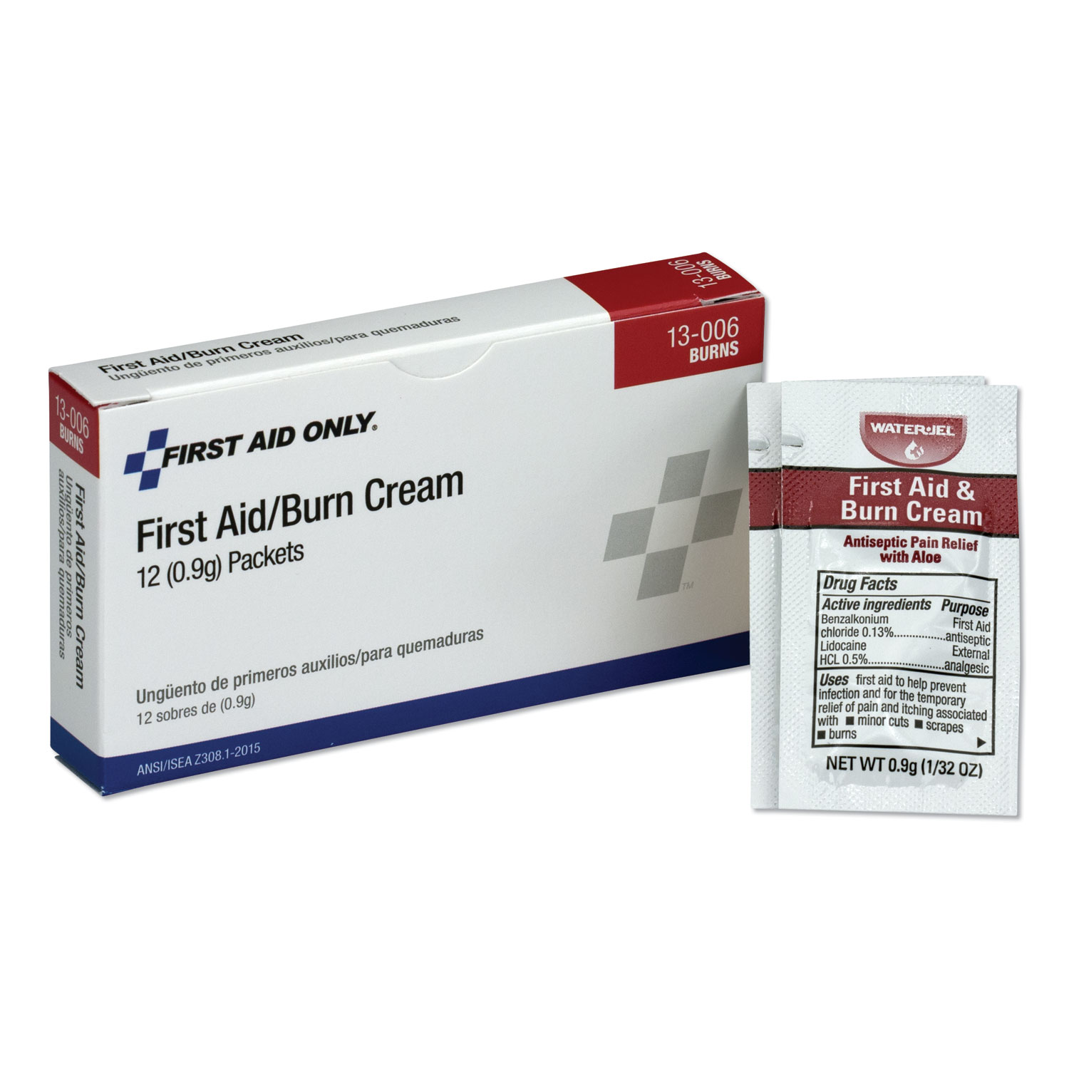  PhysiciansCare by First Aid Only 13-006 First Aid Kit Refill Burn Cream Packets, 12/Box (FAO13006) 