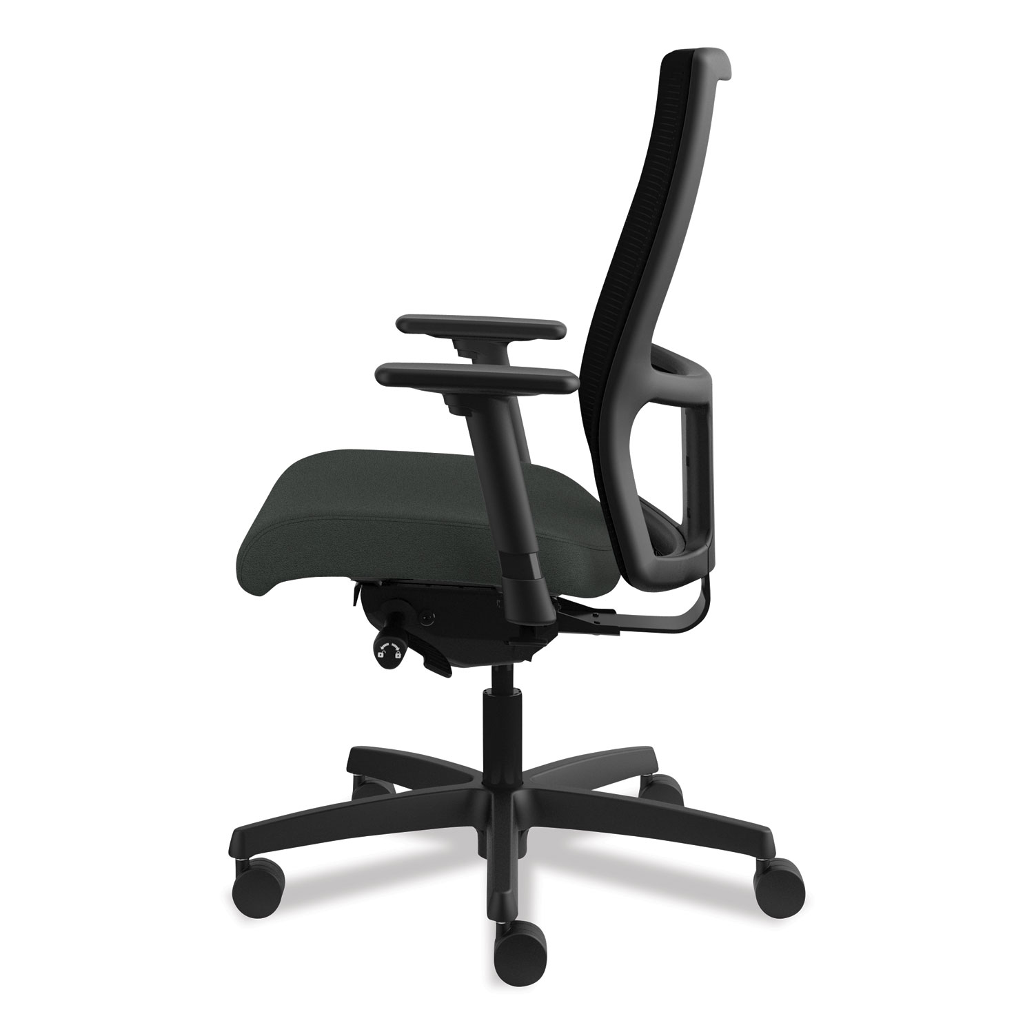 Ignition Series Mesh Mid-Back Work Chair, Supports up to 300 lbs., Iron Ore Seat/Black Back, Black Base
