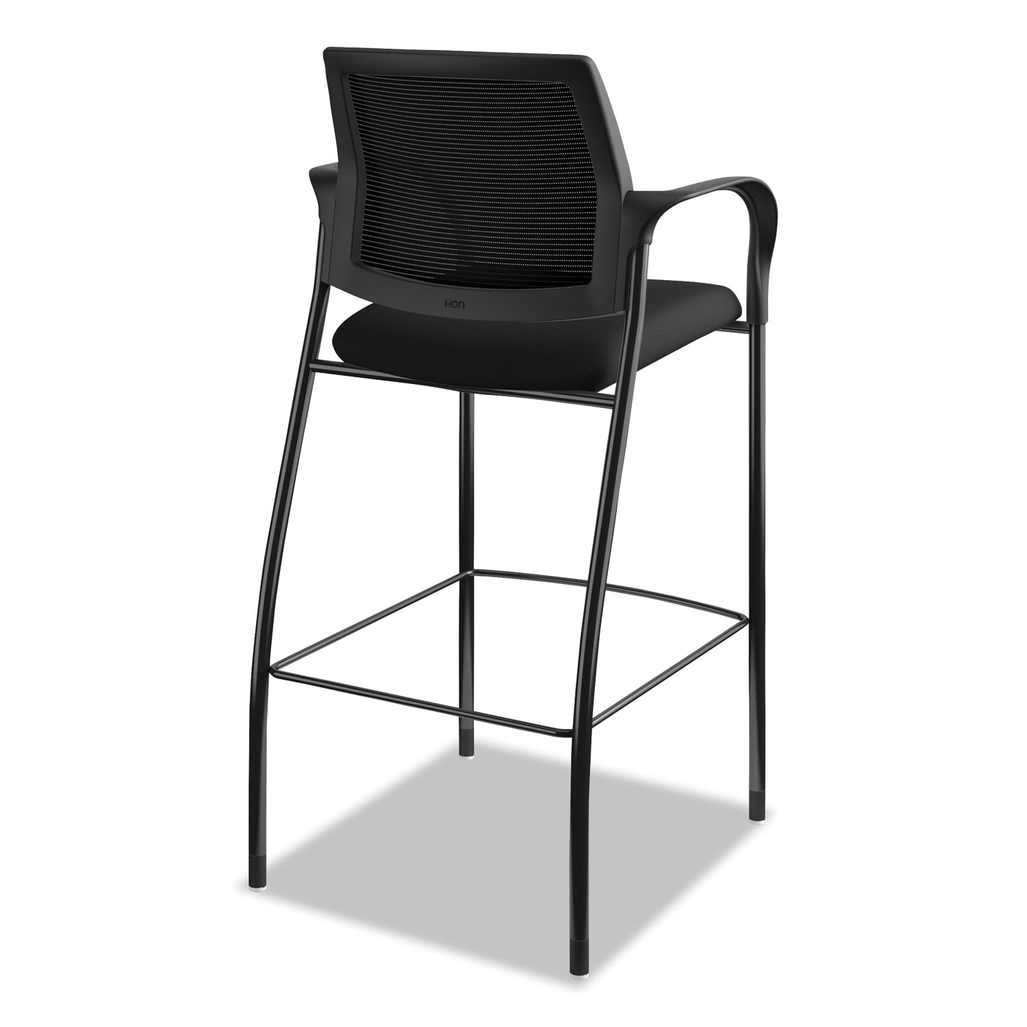 Ignition 2.0 Ilira-Stretch Mesh Back Cafe Height Stool, Supports Up to 300  lb, 31 High Seat, Black Seat/Back, Black Base